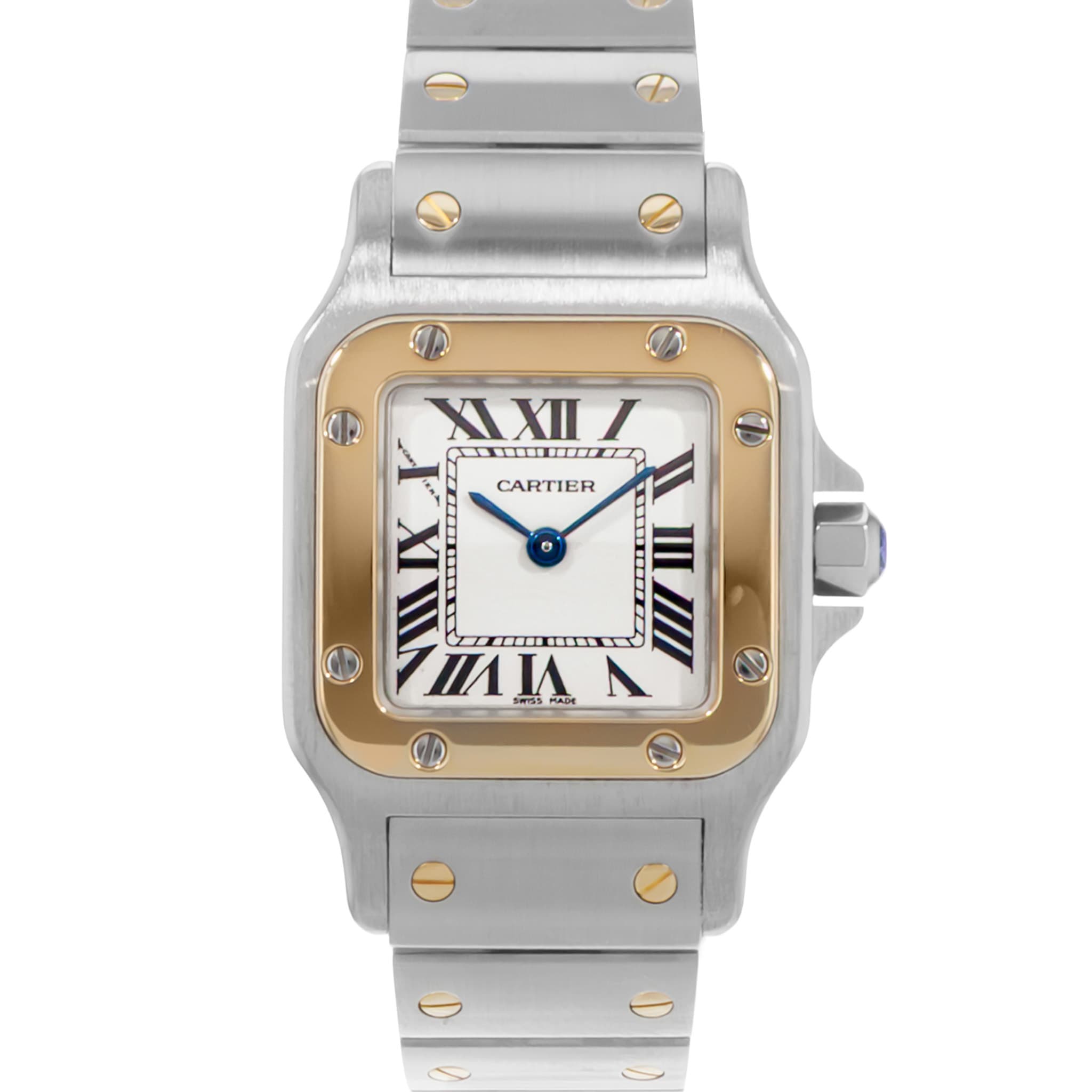 Cartier Santos Galbee 24 W20012C4 1567 24mm Small White Gold Steel Ladies Watch