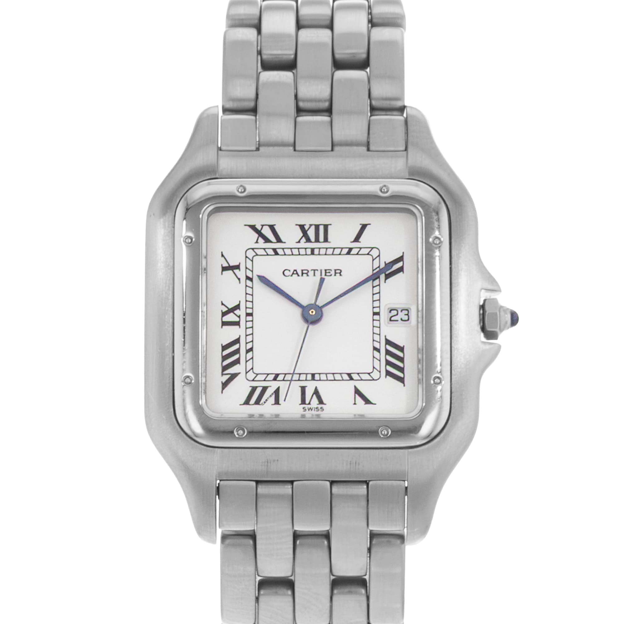 Cartier Panthere W25032F5 1300 29mm Jumbo White Steel Quartz Mens Watch