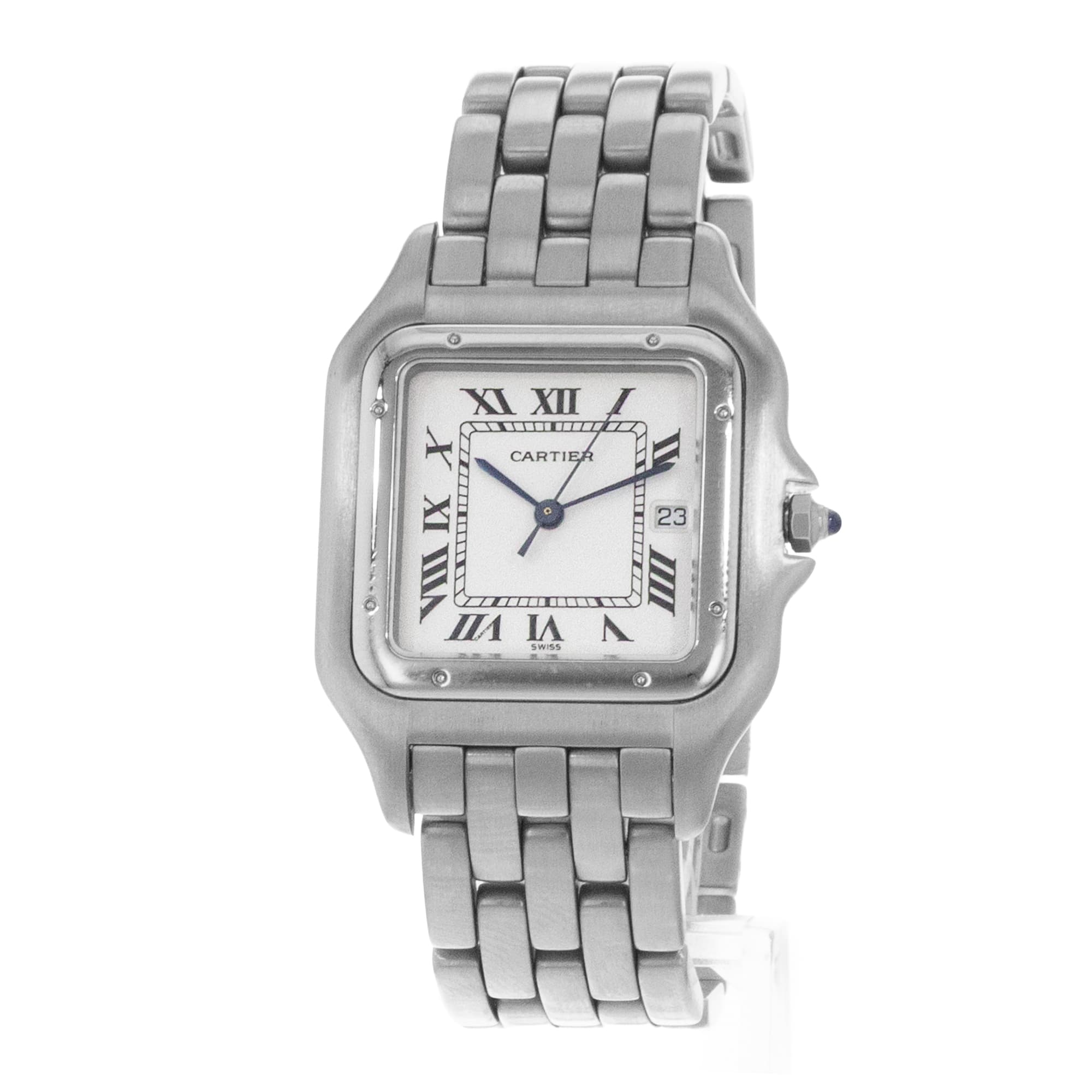 Cartier Panthere W25032F5 1300 29mm Jumbo White Steel Quartz Mens Watch