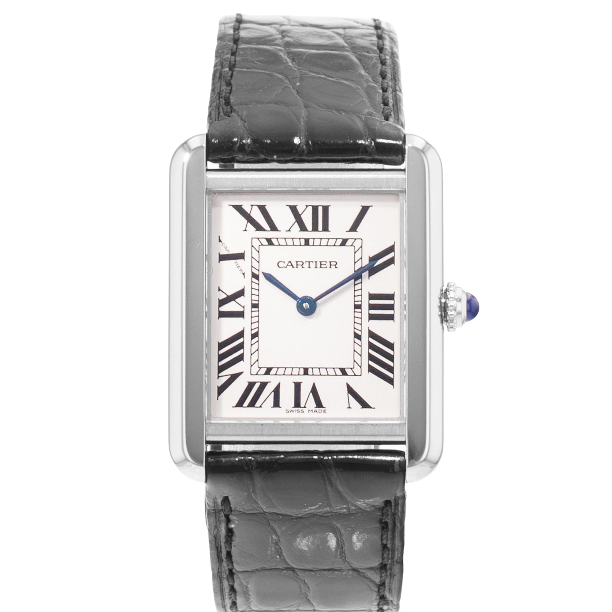 Cartier Tank Solo W1018255 2716 24mm Silver Roman Steel Quartz Ladies Watch 2008