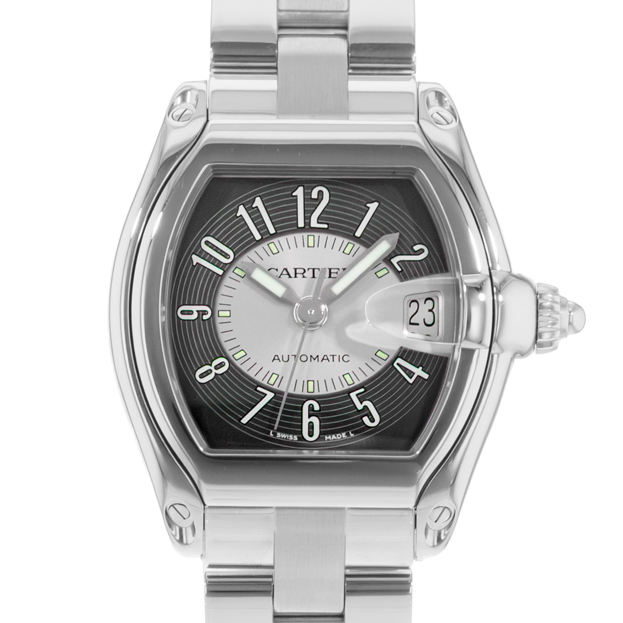 Cartier Roadster W62001V3 2510 37mm Grey Arabic Steel Automatic Mens Watch