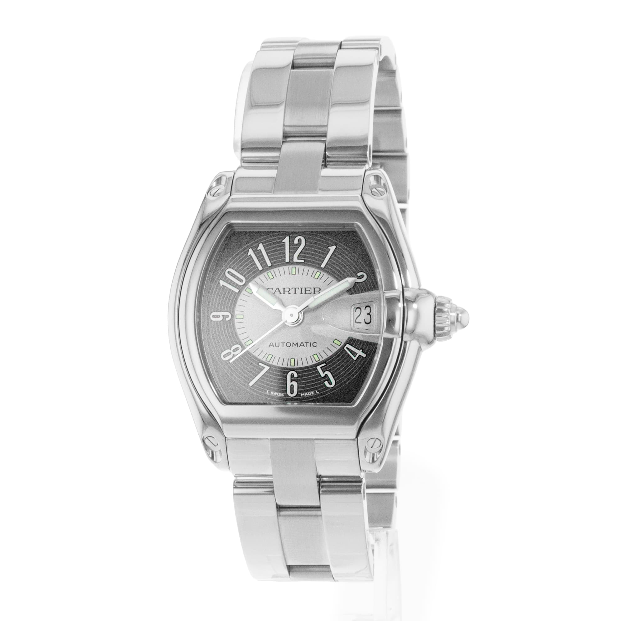 Cartier Roadster W62001V3 2510 37mm Grey Arabic Steel Automatic Mens Watch