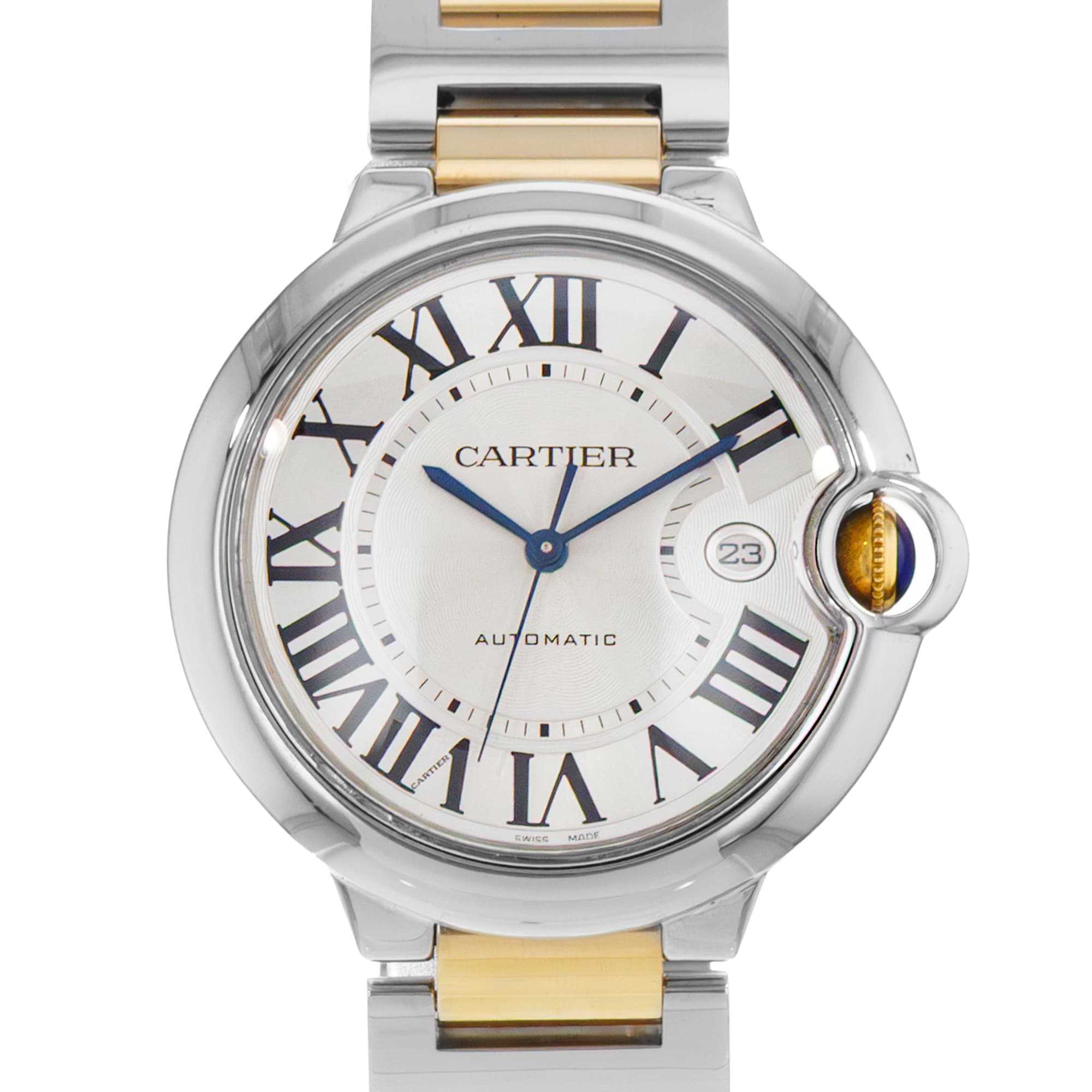 Cartier Ballon Bleu 42mm W69009Z3 3001 Silver Steel Yellow Gold Mens Watch 2008