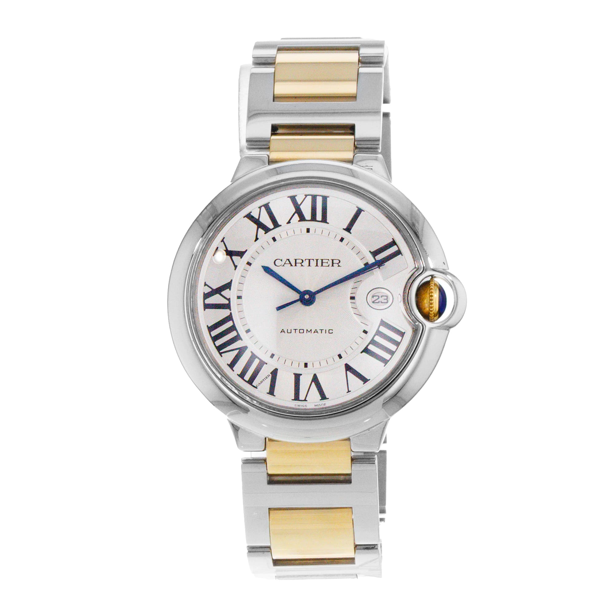 Cartier Ballon Bleu 42mm W69009Z3 3001 Silver Steel Yellow Gold Mens Watch 2008