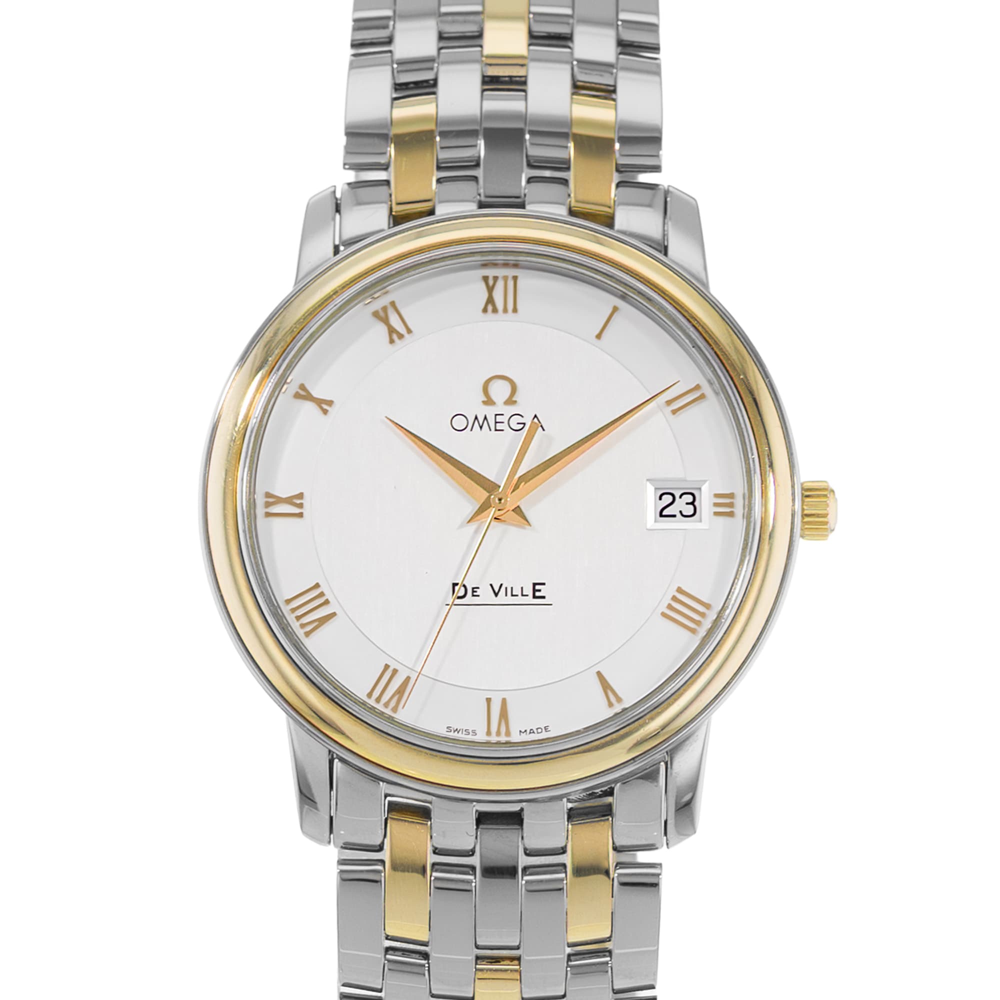 Omega De Ville Prestige 4310.32.00 34mm Silver Steel Gold Quartz Mens Watch 2011