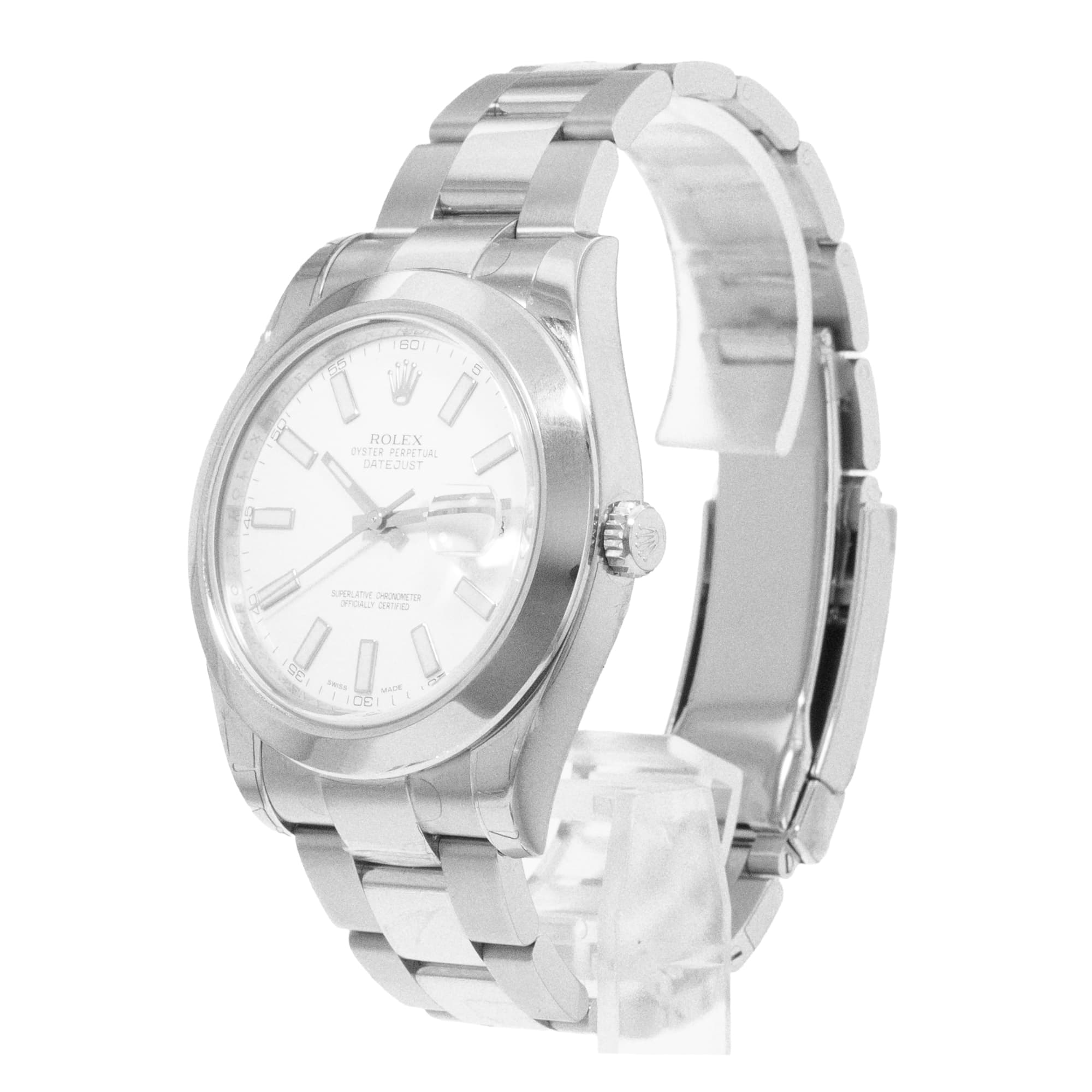 Rolex Datejust II 116300 41mm White Index Steel Mens Watch With Stickers 2015