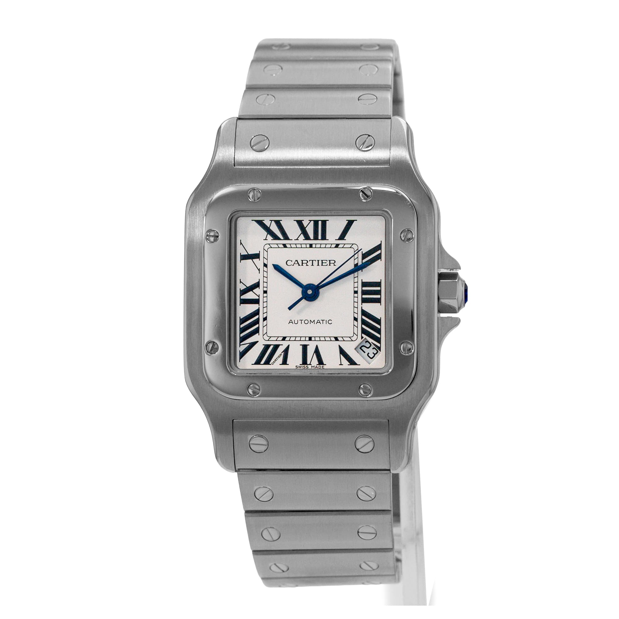 Cartier Santos Galbee 32 W20098D6 2823 32mm Silver Roman Steel XL Mens Watch 2007