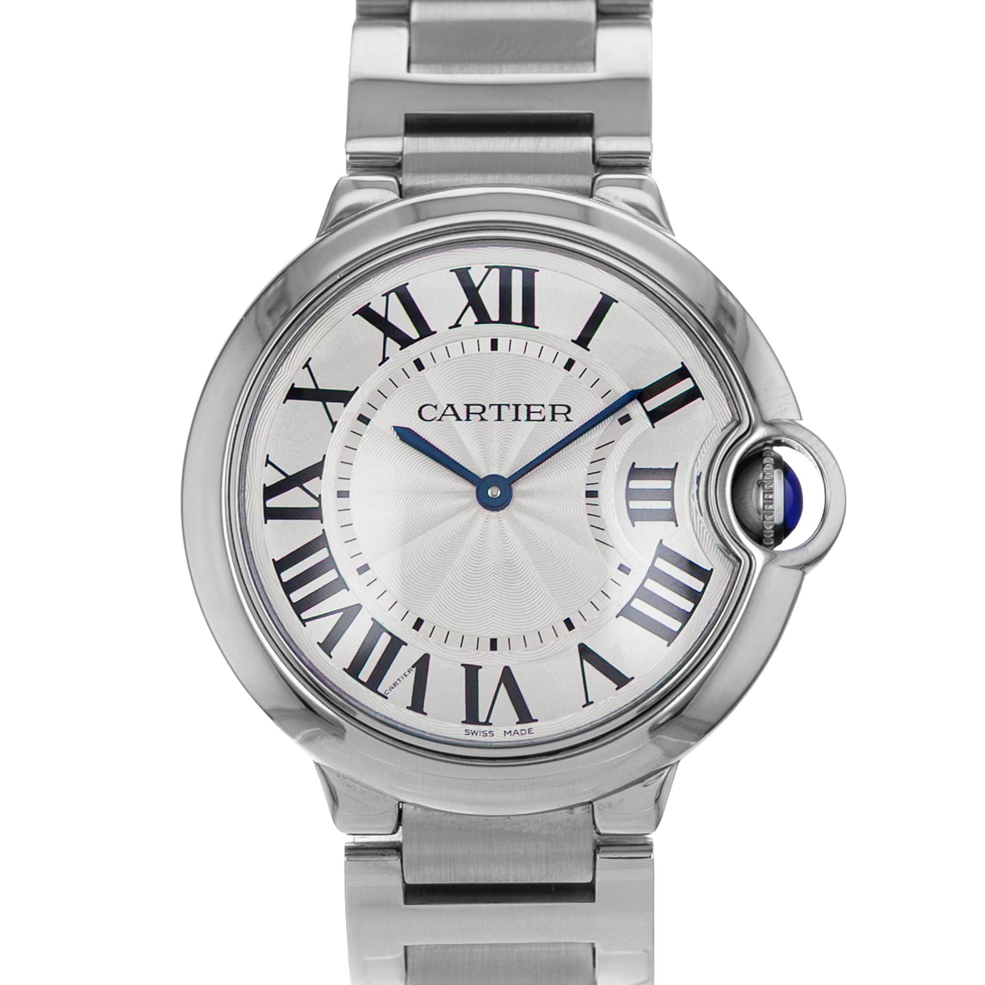 Cartier Ballon Bleu 36mm W69011Z4 3005 Silver Roman Steel Mens Watch 2017