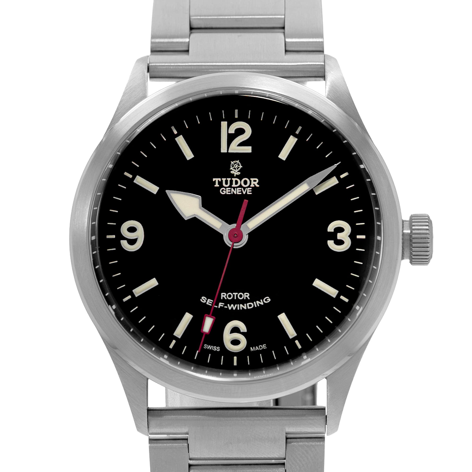 Tudor Heritage Ranger 79910 Black Arabic Steel Automatic Mens Watch 2008