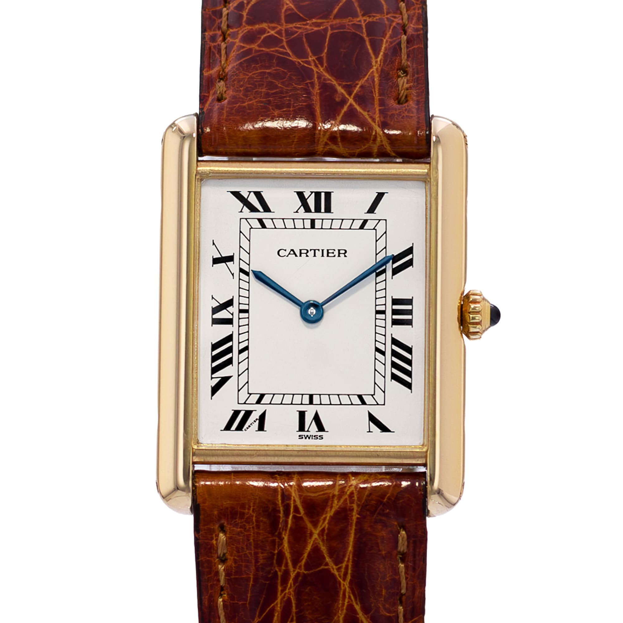 Cartier Tank Louis W1529756 Medium 25x30mm Roman Yellow Gold Mens Watch 2010