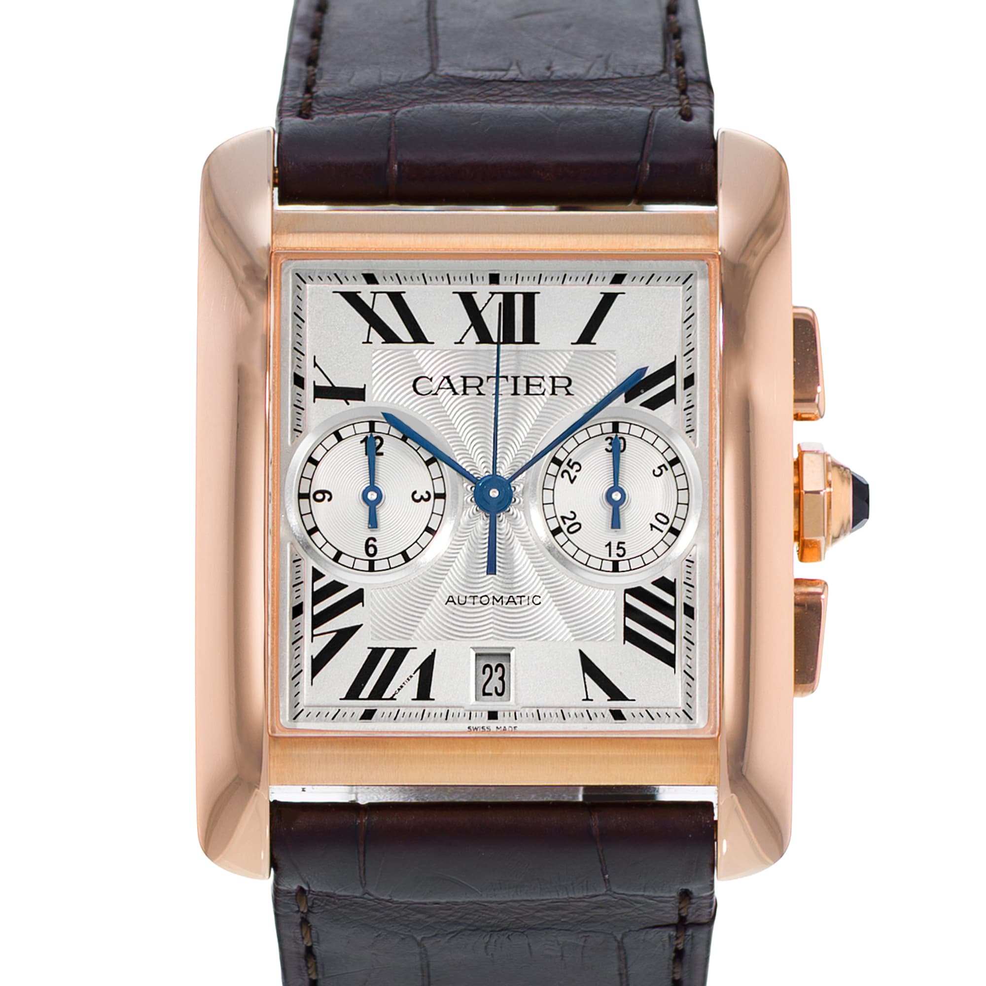 Cartier Tank MC W5330005 3667 44x34mm Rose Gold Chronograph Mens Watch 2017