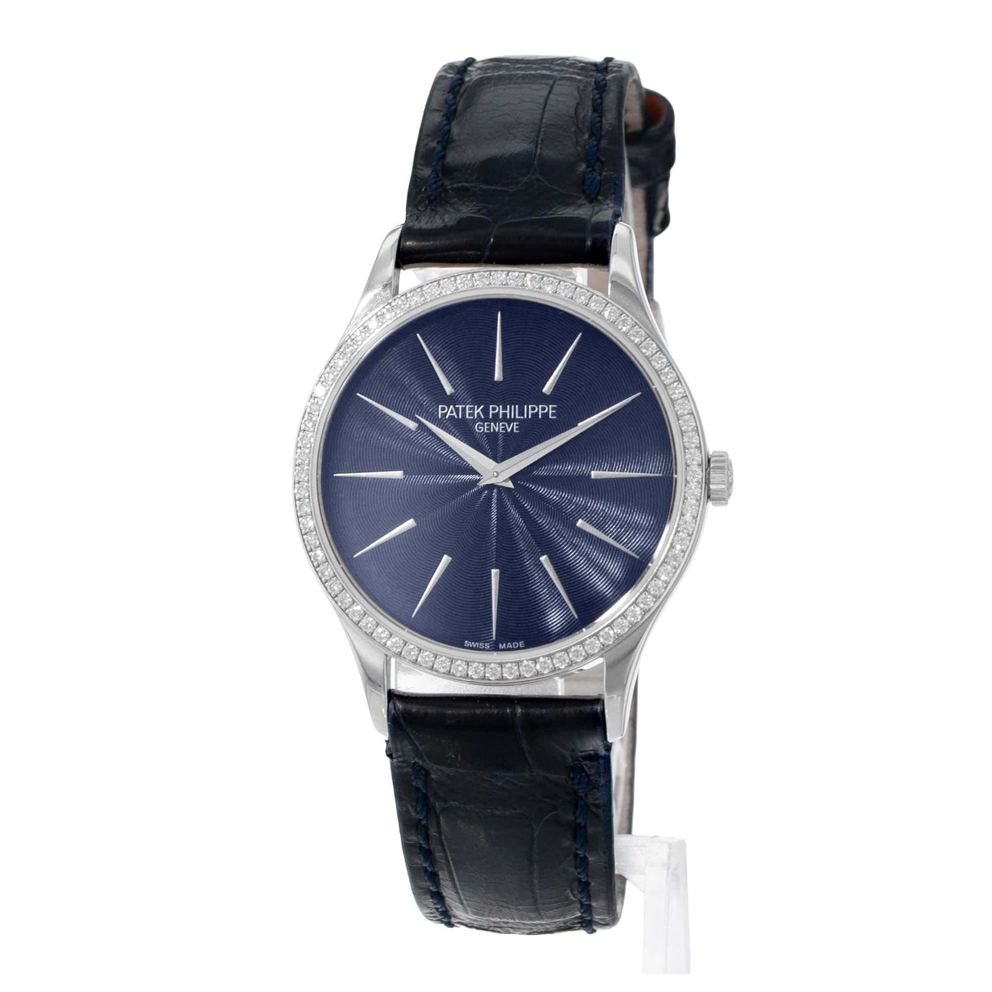 Patek Philippe Calatrava 4897G-001 33mm Blue Diamond White Gold Ladies Watch