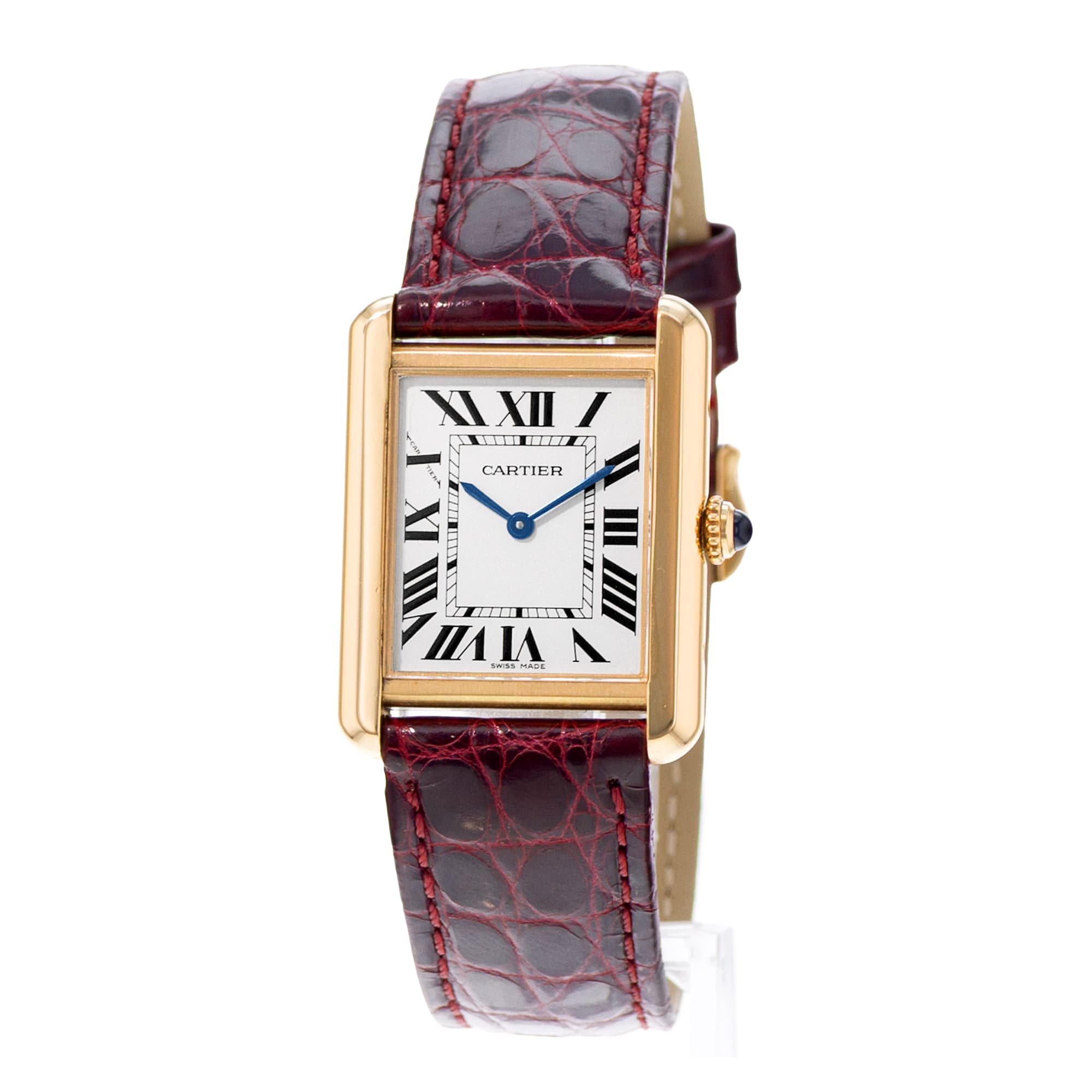 Cartier Tank Solo 31mm W5200002 3168 Small Silver Yellow Gold Ladies Watch 2015