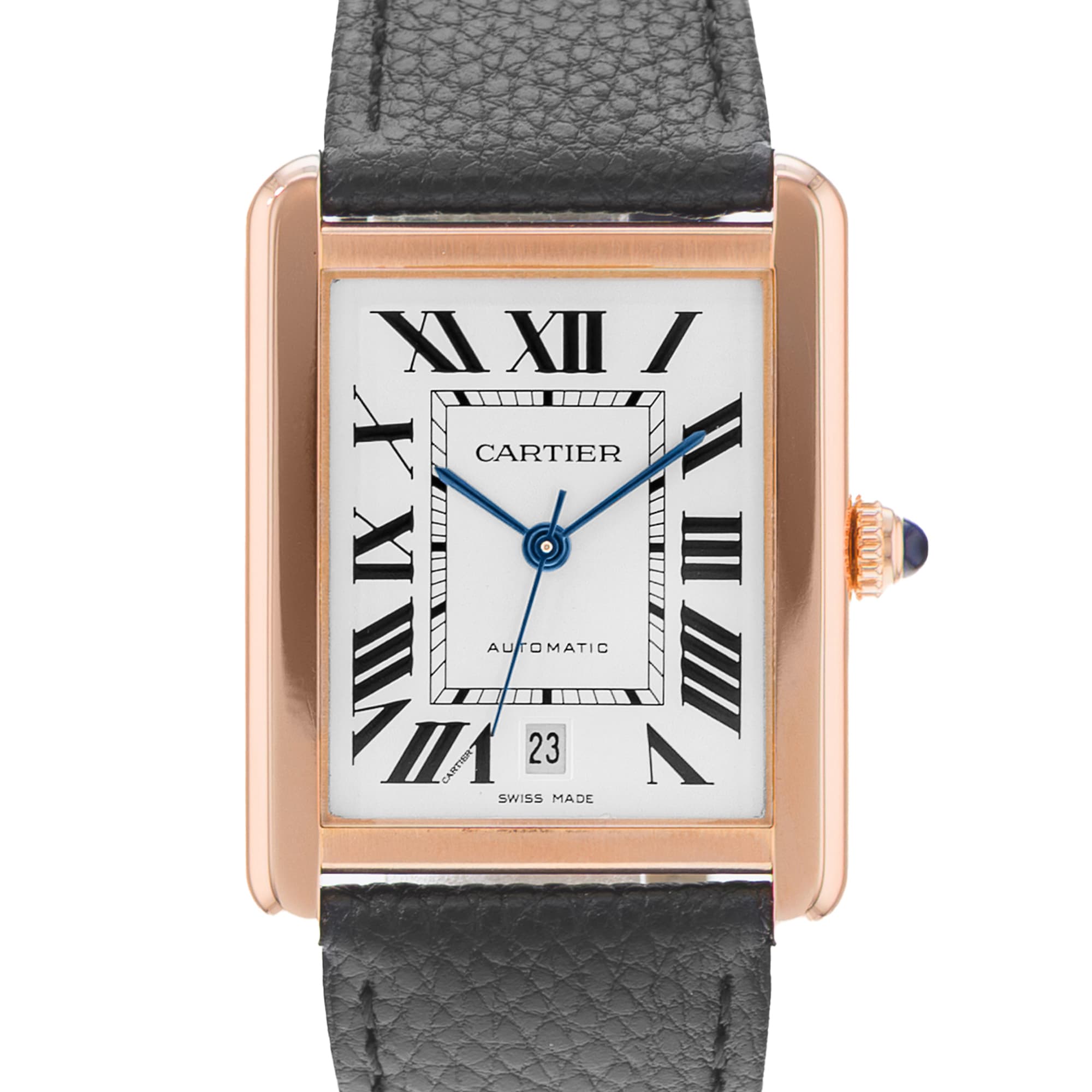 Cartier Tank Solo W5200026 3514 41x31mm XL Silver Rose Gold Mens Watch 2015