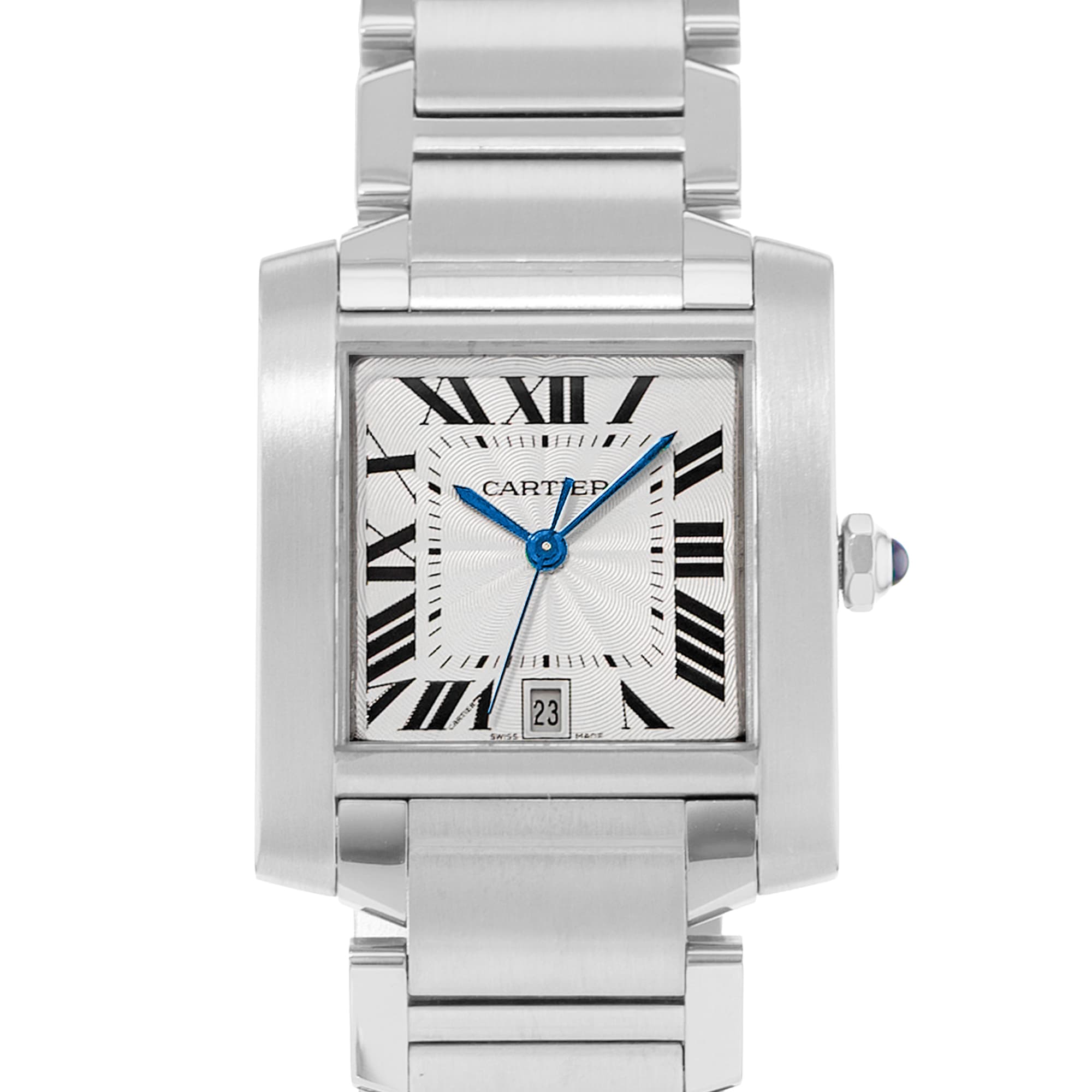 Cartier Tank Francaise W51002Q3 2302 28mm Silver Roman Steel Mens Watch 2016