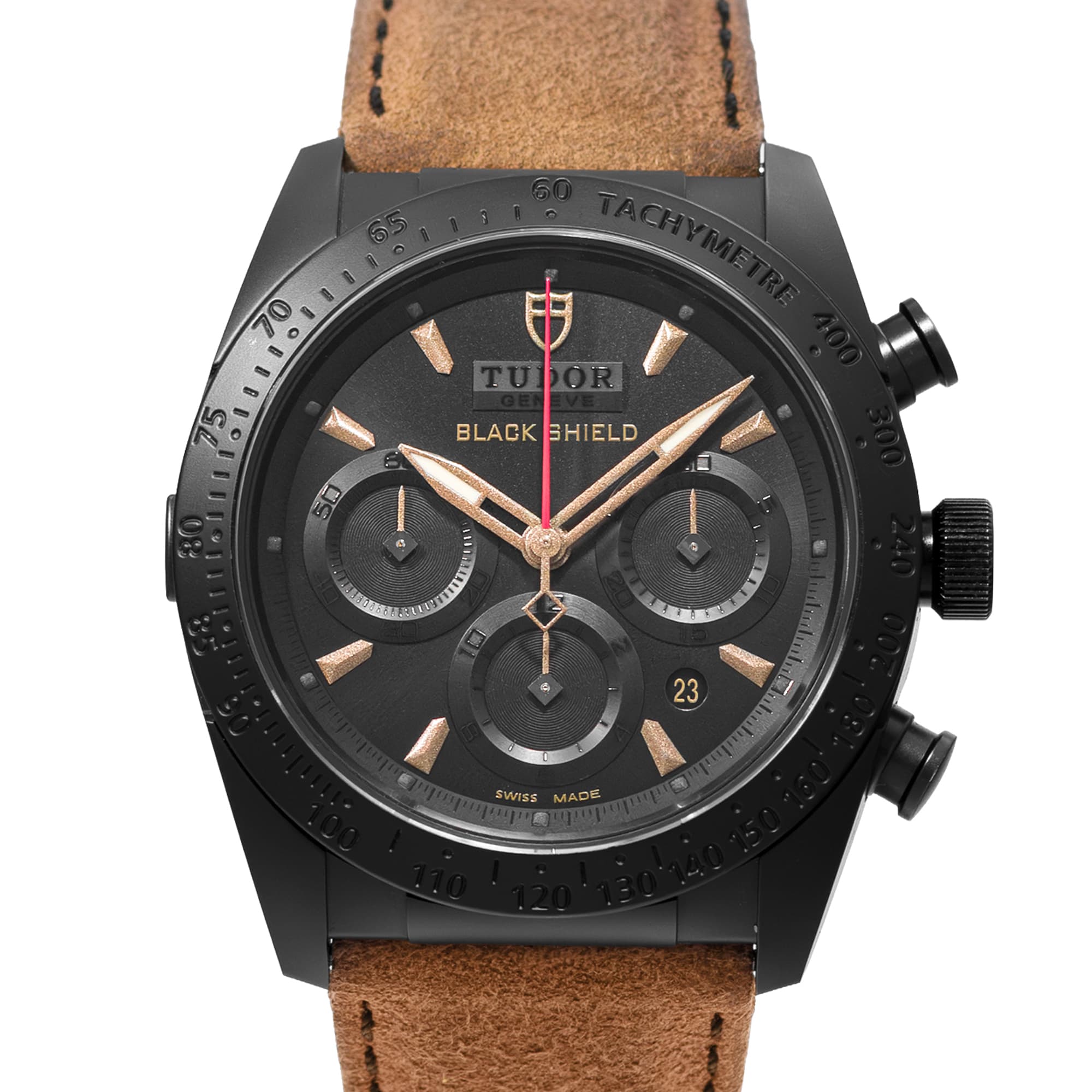 Tudor Fastrider Black Shield 42000CN 42mm Black Ceramic Leather Mens Watch 2015
