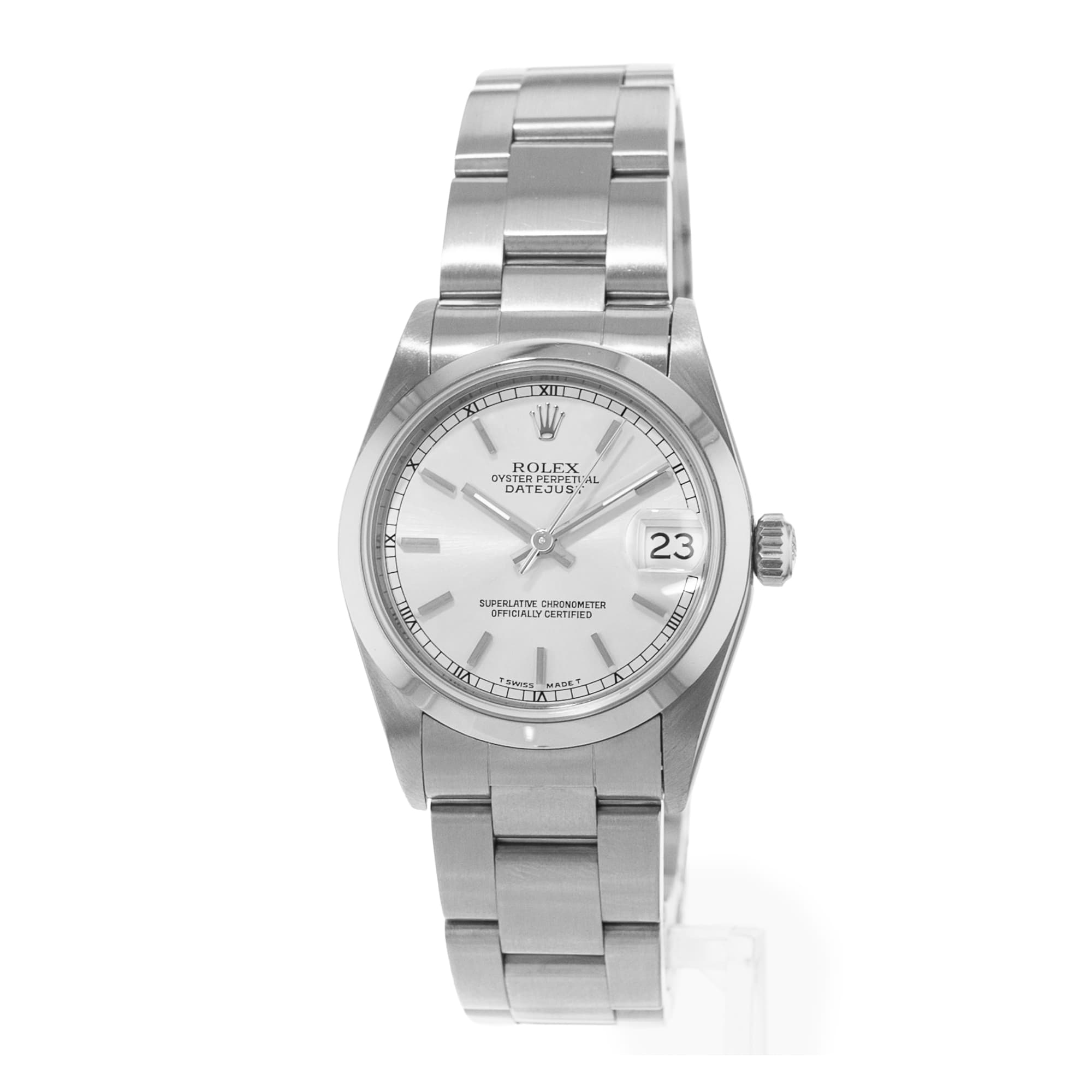 Rolex Datejust 31 68240 Silver Index Smooth Steel Oyster Ladies Watch 1999