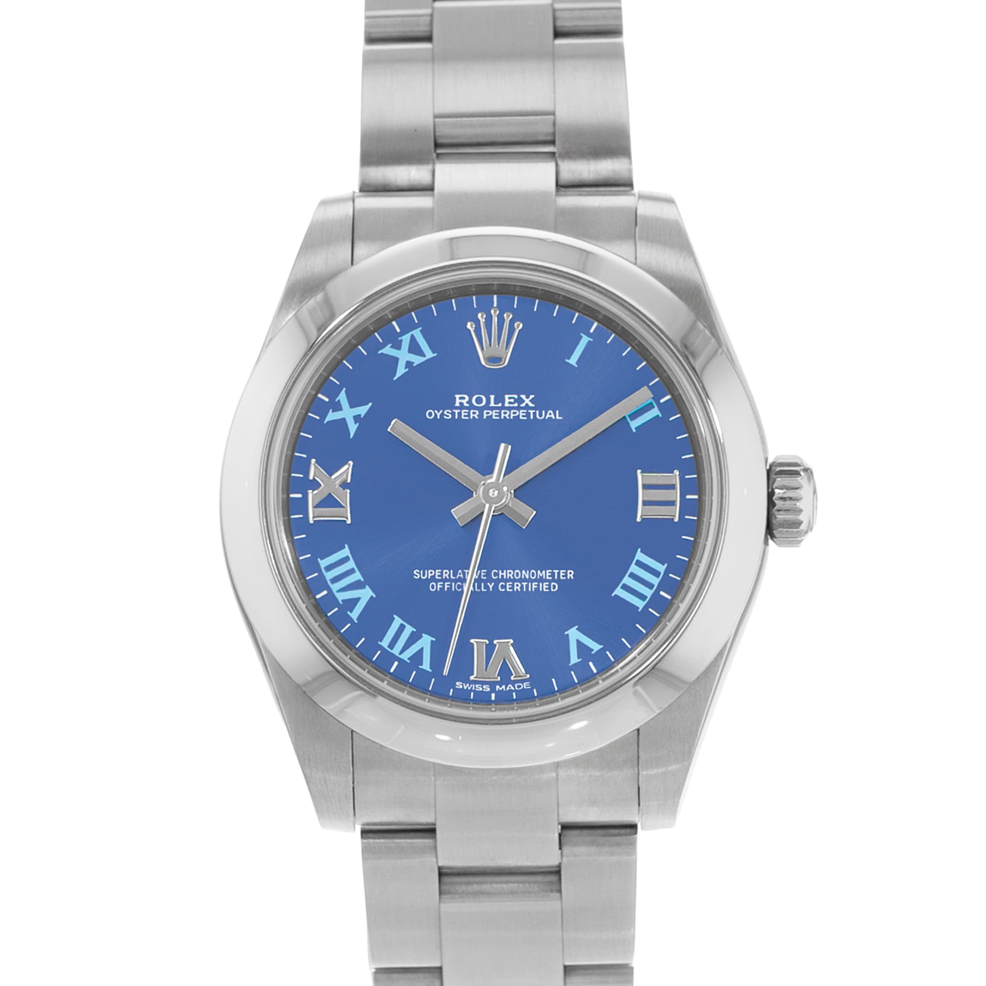Rolex Oyster Perpetual 31 177200 Blue Roman Steel Oyster Ladies Watch 2016