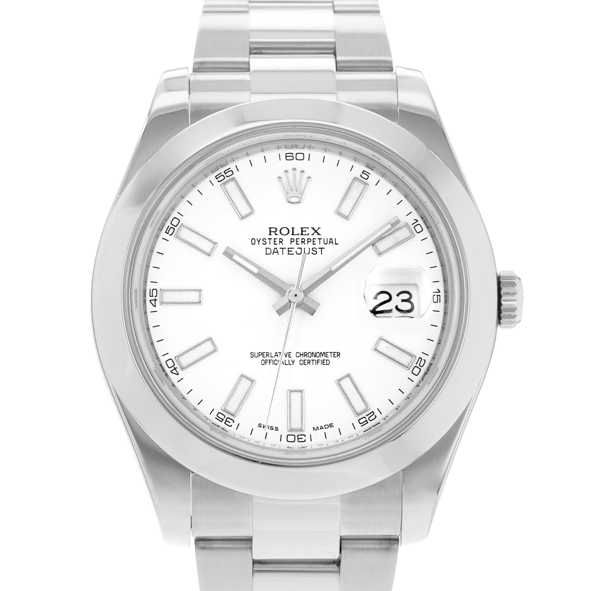 Rolex Datejust II 116300 41mm White Dial Smooth Steel Oyster Mens Watch 2011