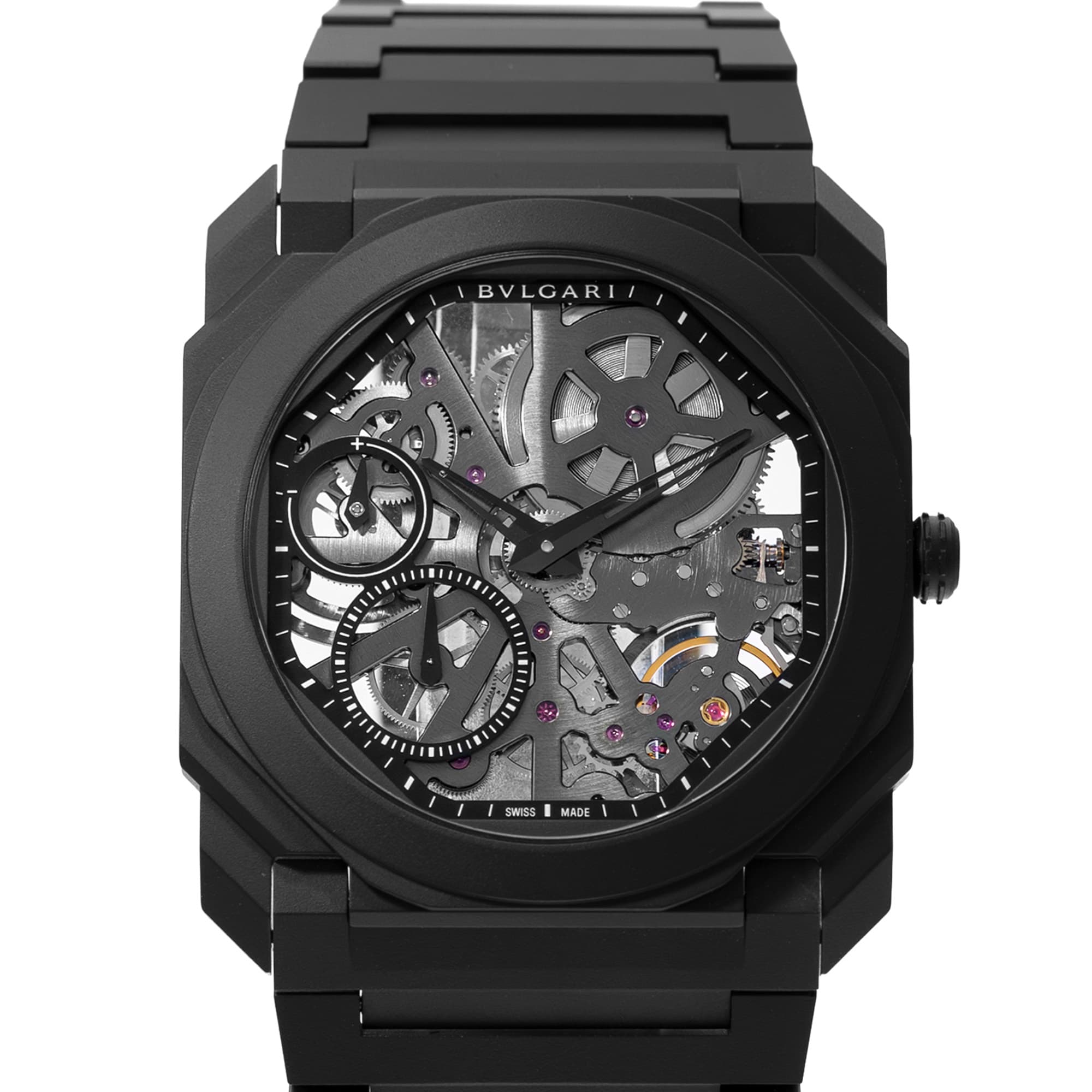 Bvlgari Octo 103126 40mm Skeleton Black Ceramic Manual Winding Mens Watch 2019