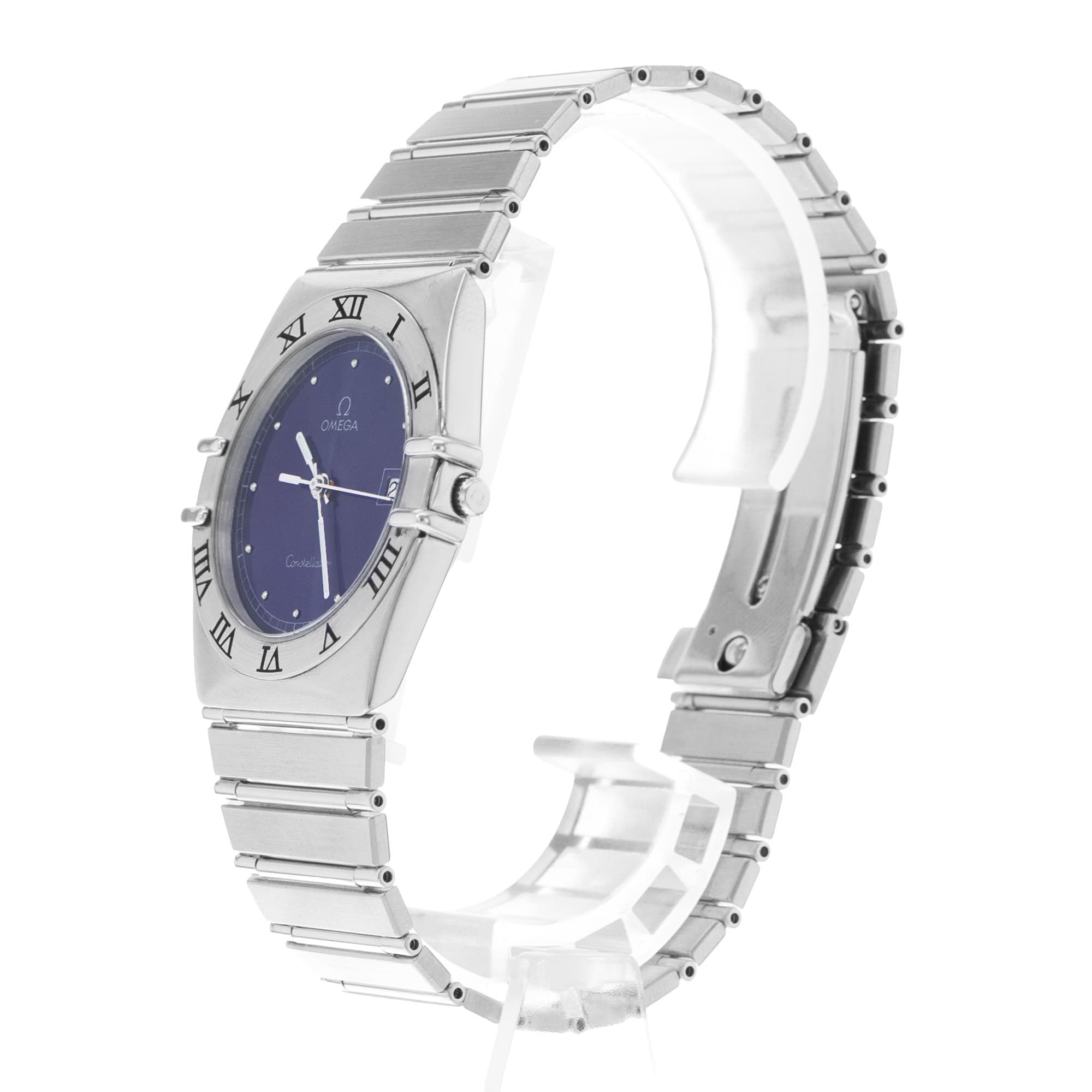 Omega Constellation 396.1070 33mm Vintage Blue Dial Steel Quartz Mens Watch 1990