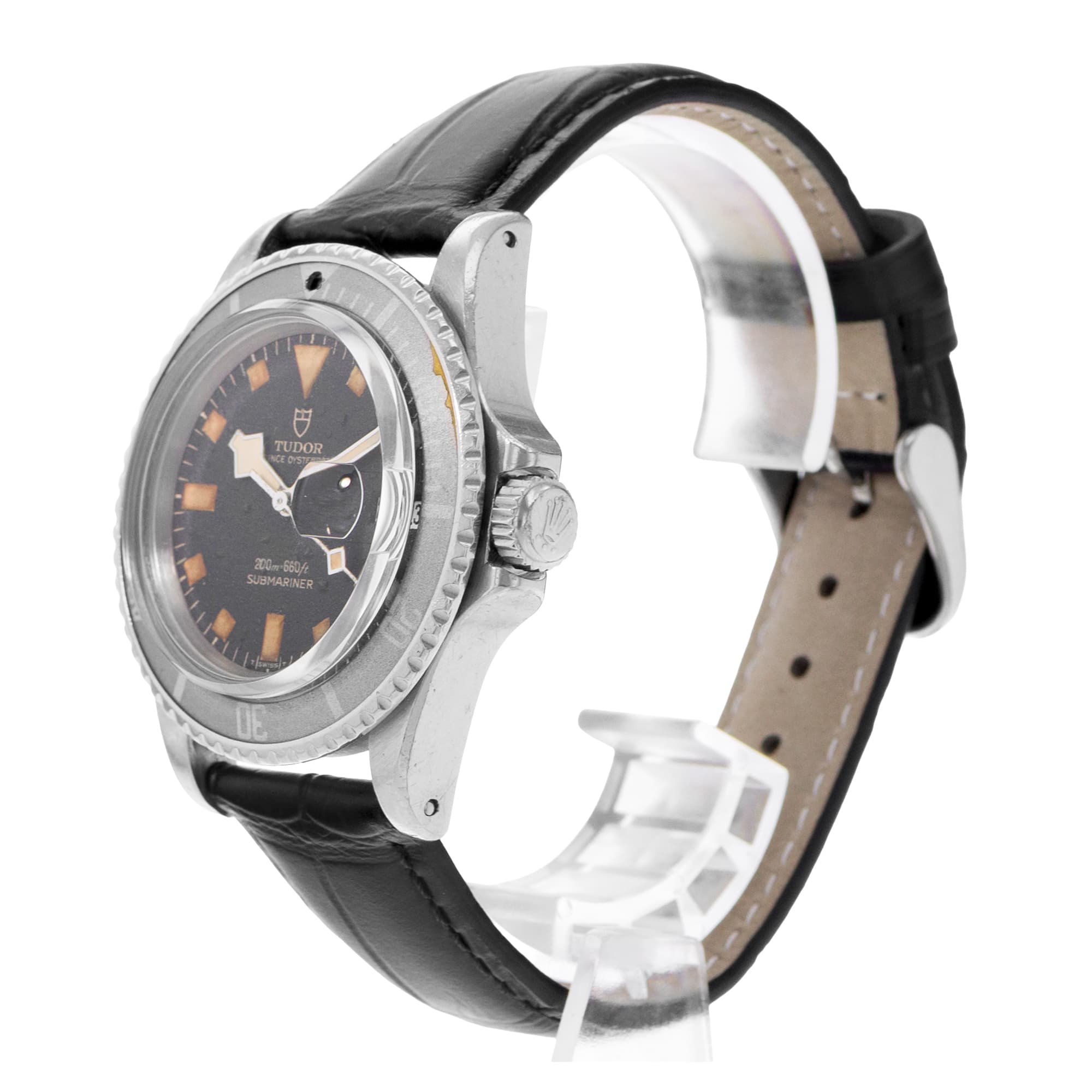 Tudor Submariner 9411/0 40mm Vintage Black Patina Ghost Bezel Steel Mens Watch