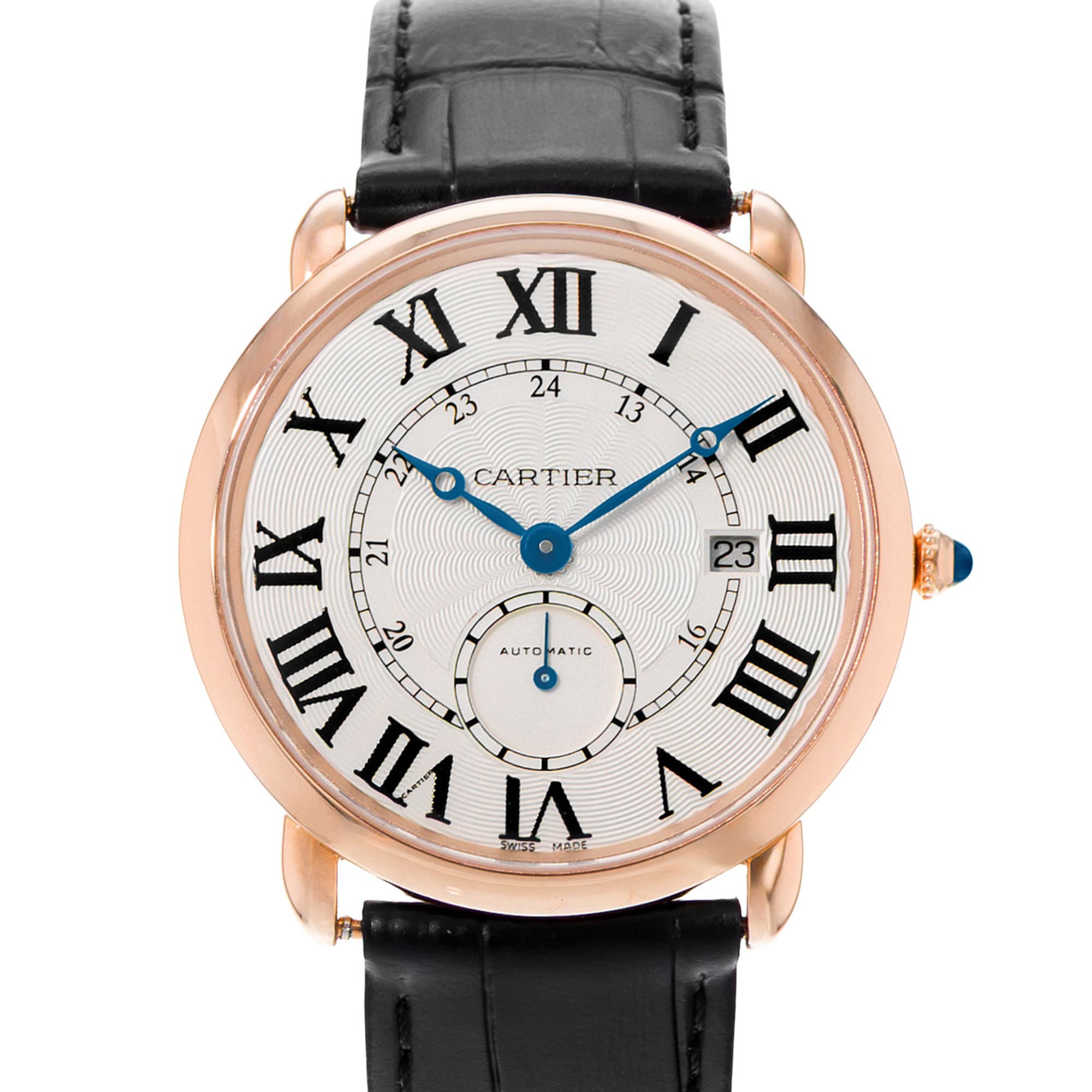 Cartier Ronde Louis 40mm W6801005 3680 Silver 18k Rose Gold Mens Watch Card 2022
