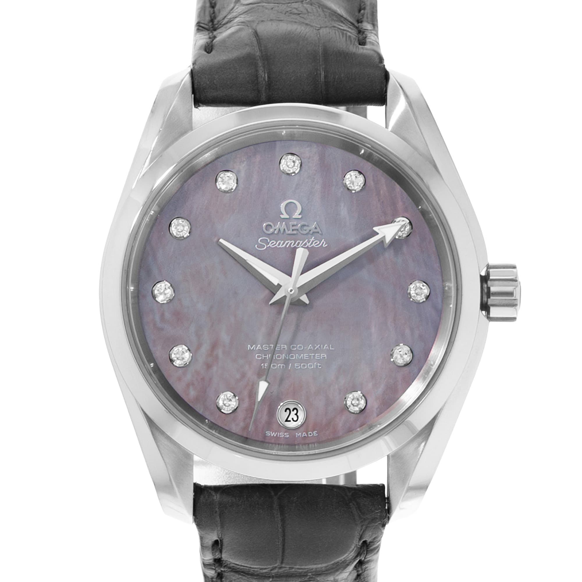 Omega Seamaster Aqua Terra 231.13.39.21.57.001 MOP Diamond Steel Watch Papers