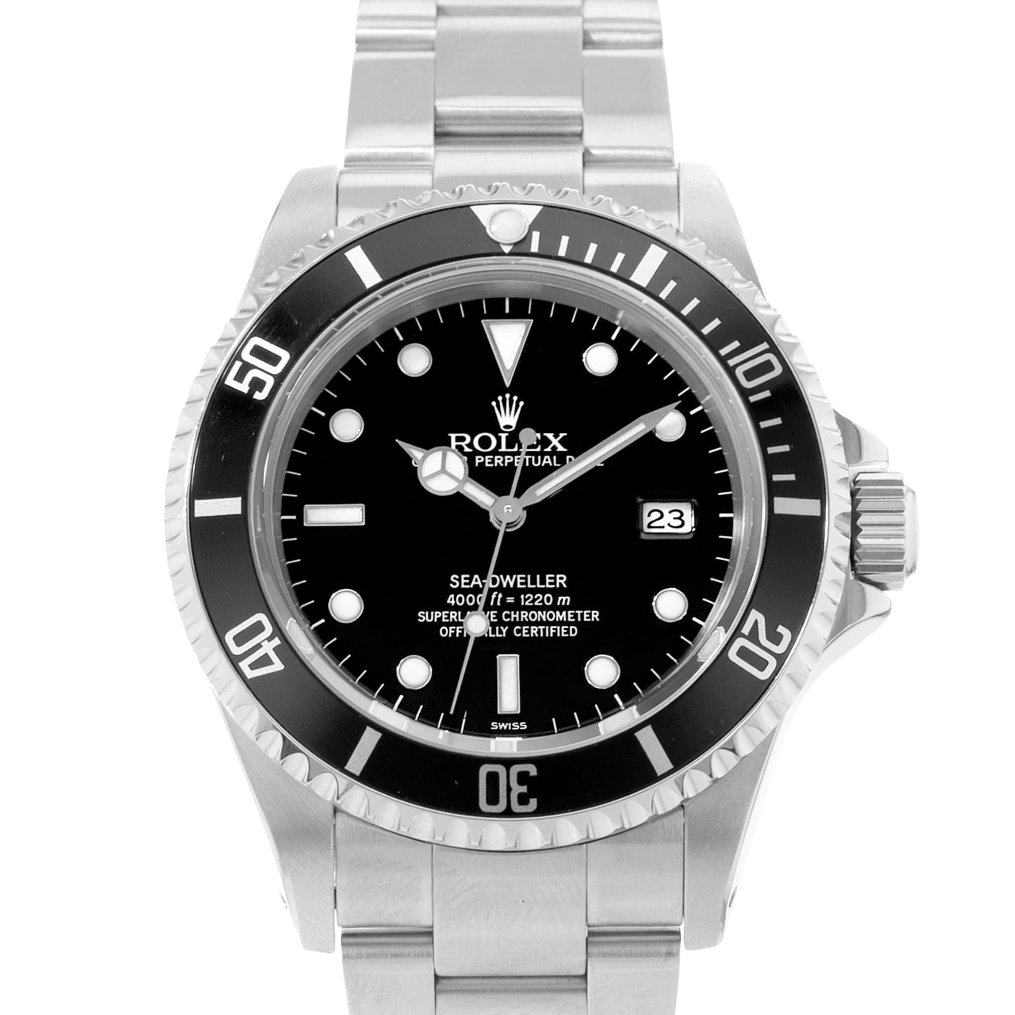 Rolex Sea-Dweller 4000 16600 40mm Black Steel Aluminum Mens Watch Papers 1999