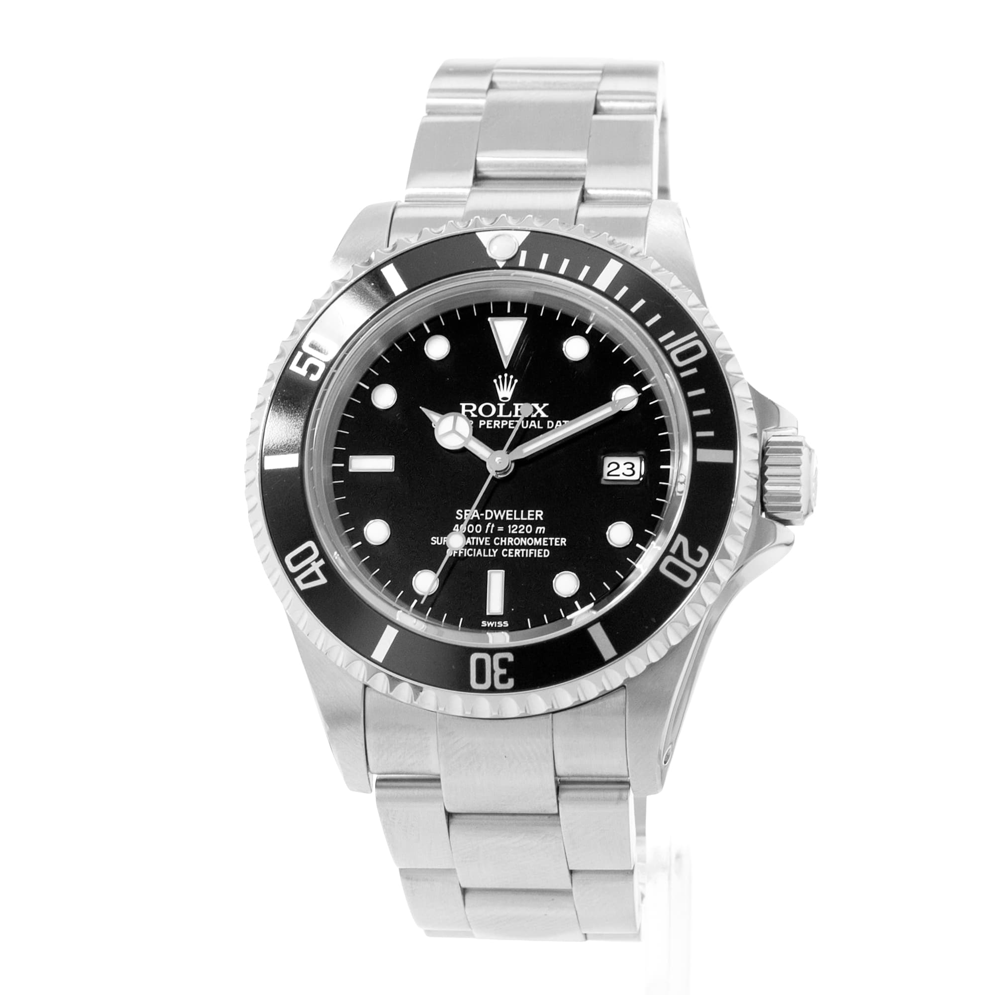Rolex Sea-Dweller 4000 16600 40mm Black Steel Aluminum Mens Watch Papers 1999