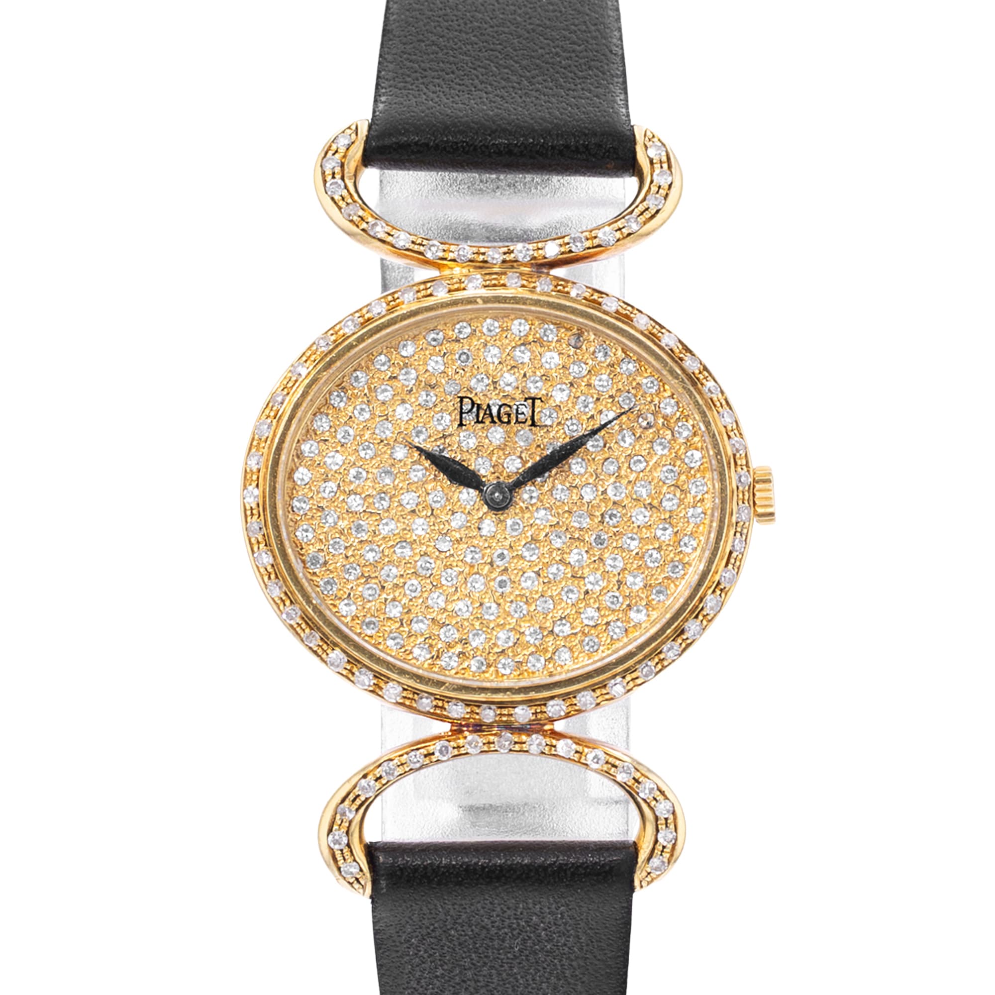 Piaget Classique 9802DB 26mm Vintage Diamond Pave 18k Yellow Gold Ladies Watch