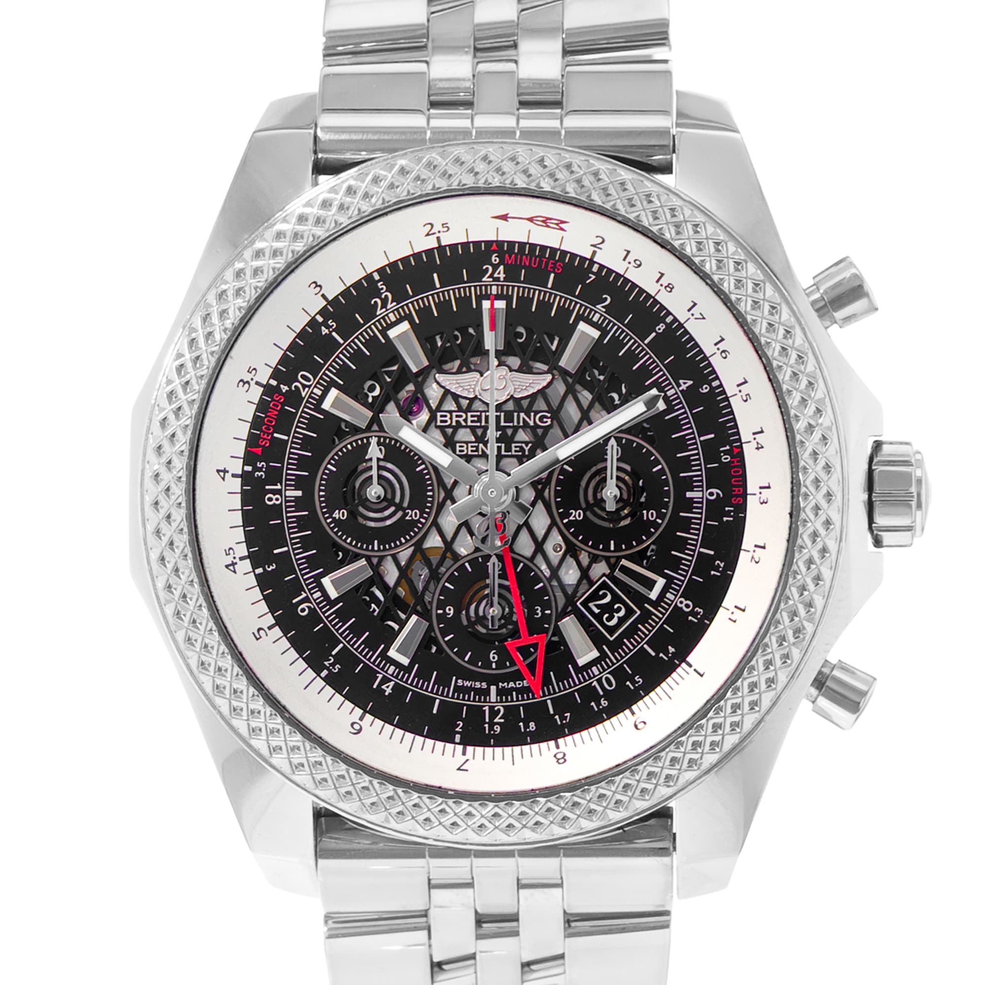Breitling Bentley B04 GMT AB0431 49mm Black Steel Chronograph Mens Watch 2013