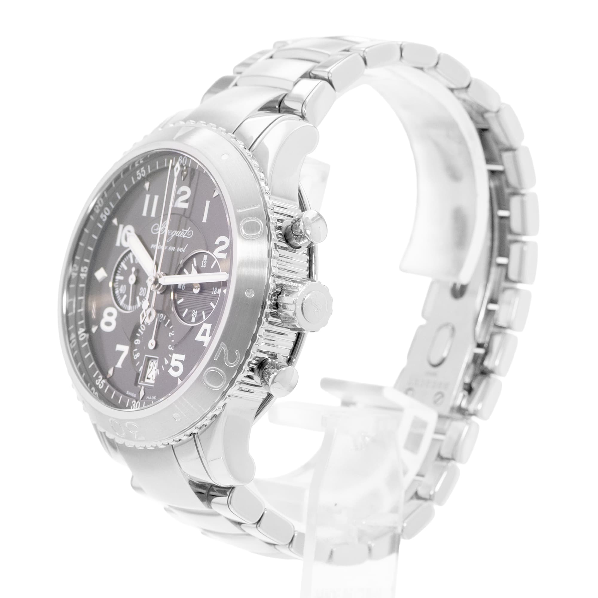 Breguet Type XX - XXI - XXII 3810ST/92/9ZU 42mm Ruthenium Dial Steel Mens Watch