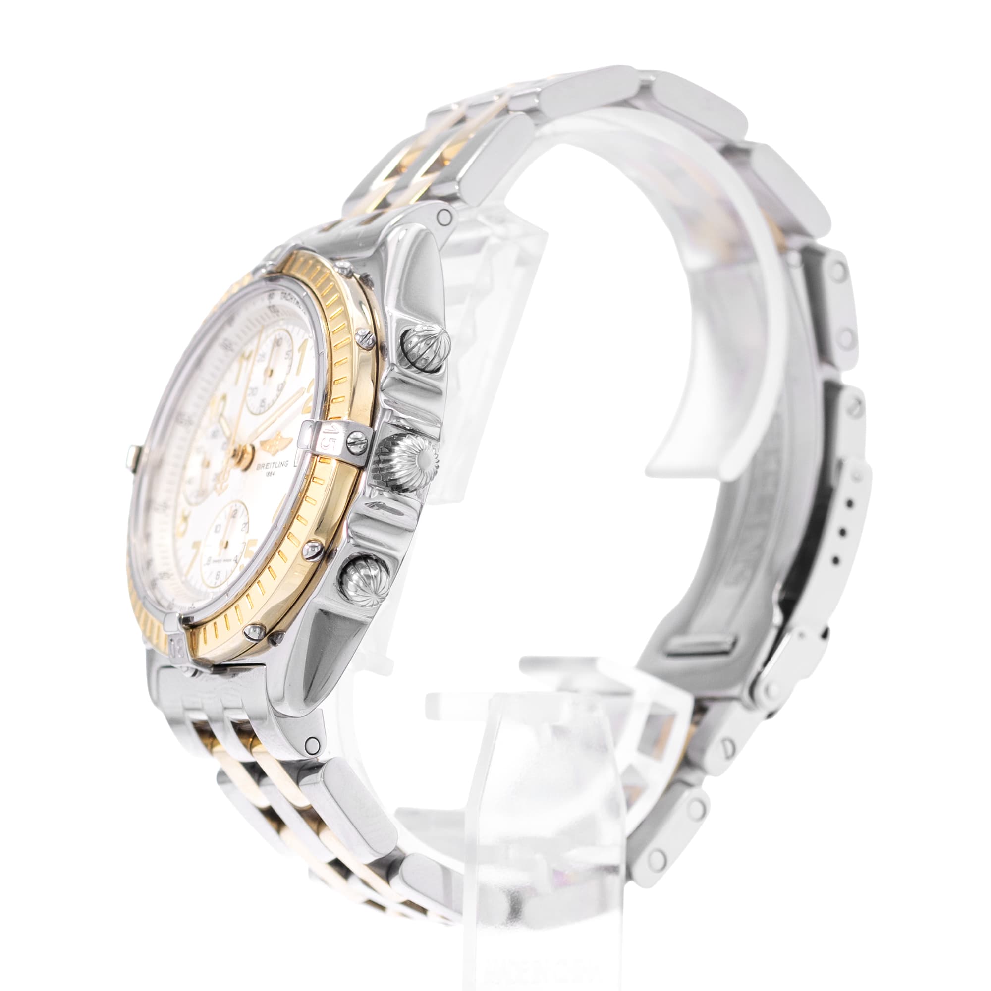 Breitling Chronomat D13050.1 40mm Silver Arabic Steel Yellow Gold Mens Watch