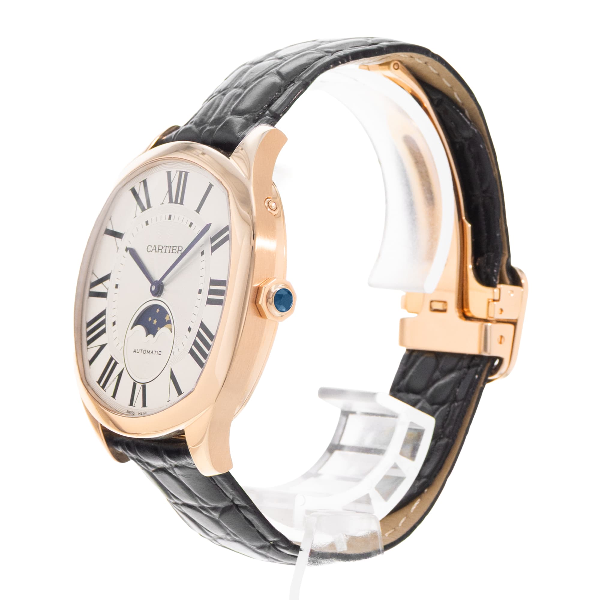 Cartier Drive de Cartier WGNM0008 3977 40mm Rose Gold Leather Mens Watch