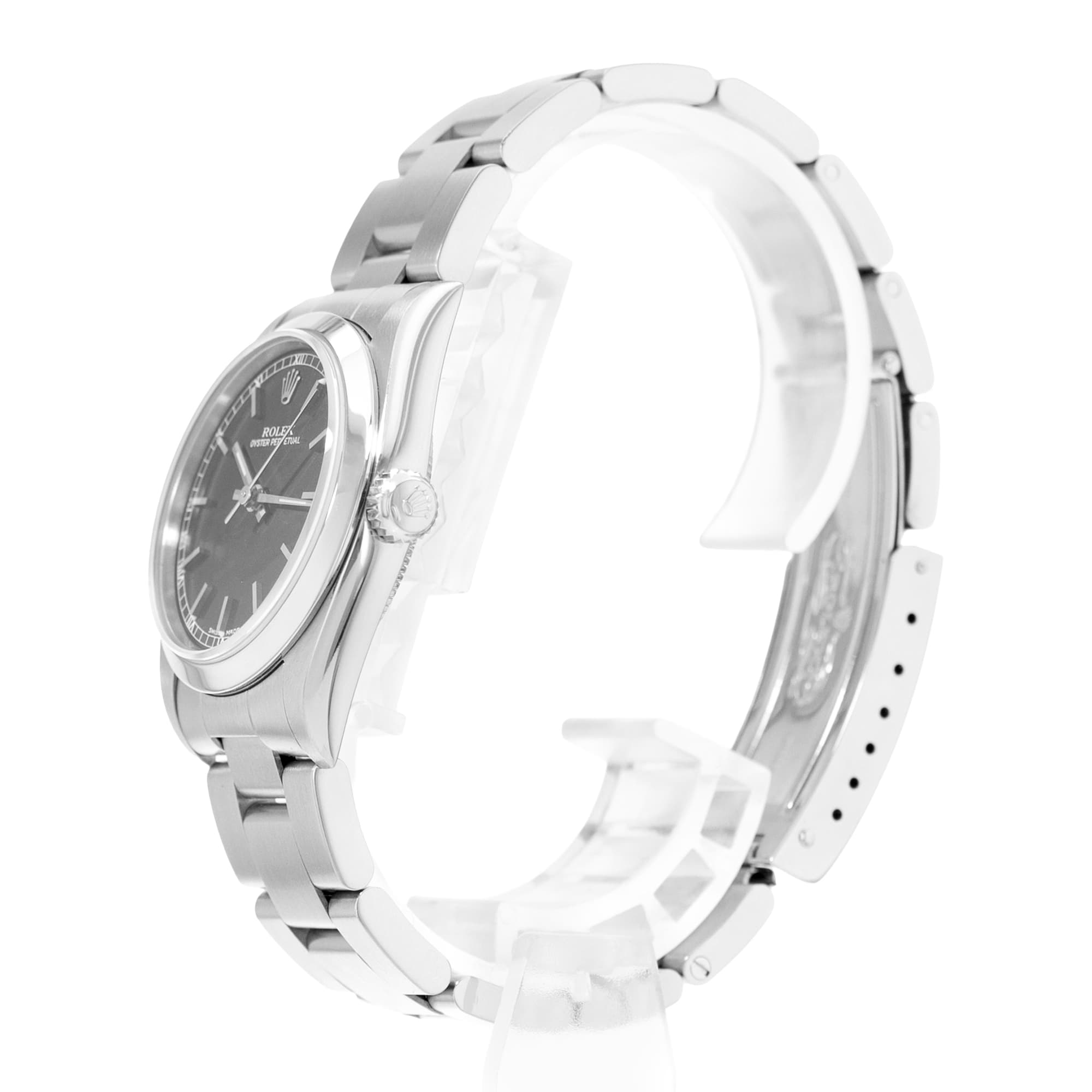 Rolex Oyster Perpetual 31 77080 Black Index Dial Steel Automatic Ladies Watch