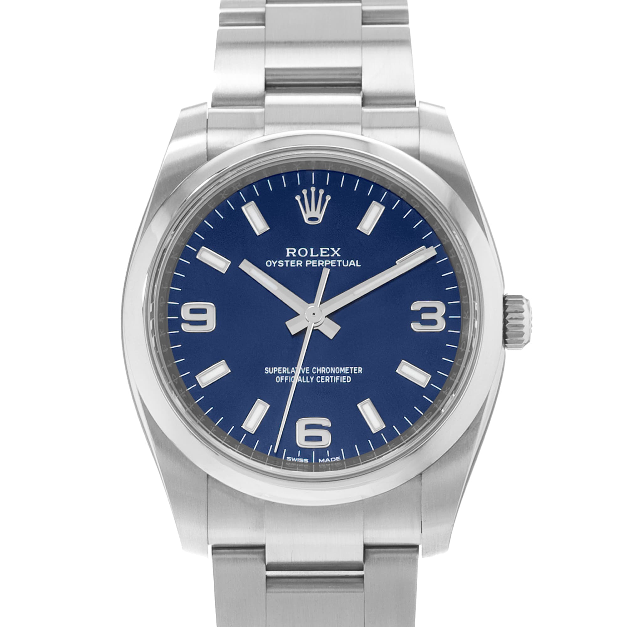 Rolex Oyster Perpetual 34 114200 Blue Arabic Steel Oyster Mens Watch Card 2020