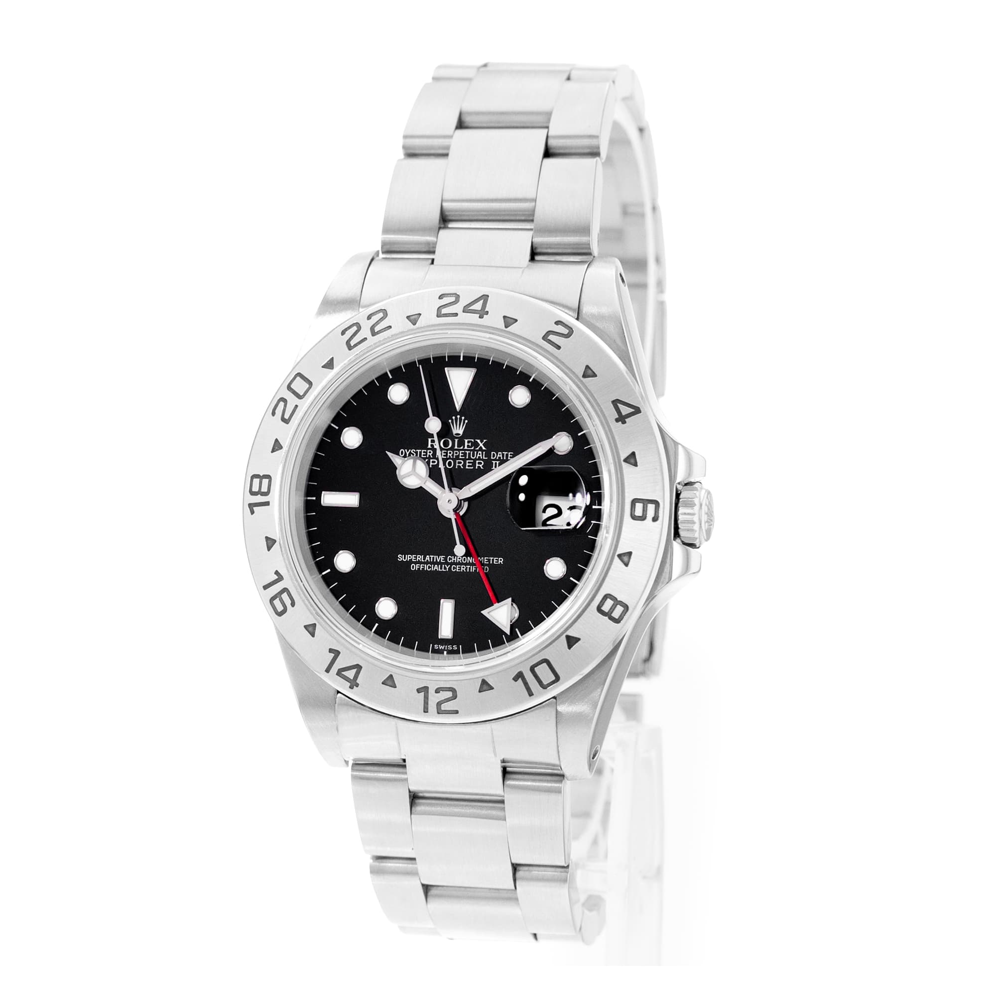 Rolex Explorer II 16570 40mm Black Dial Steel Automatic Mens Watch Papers