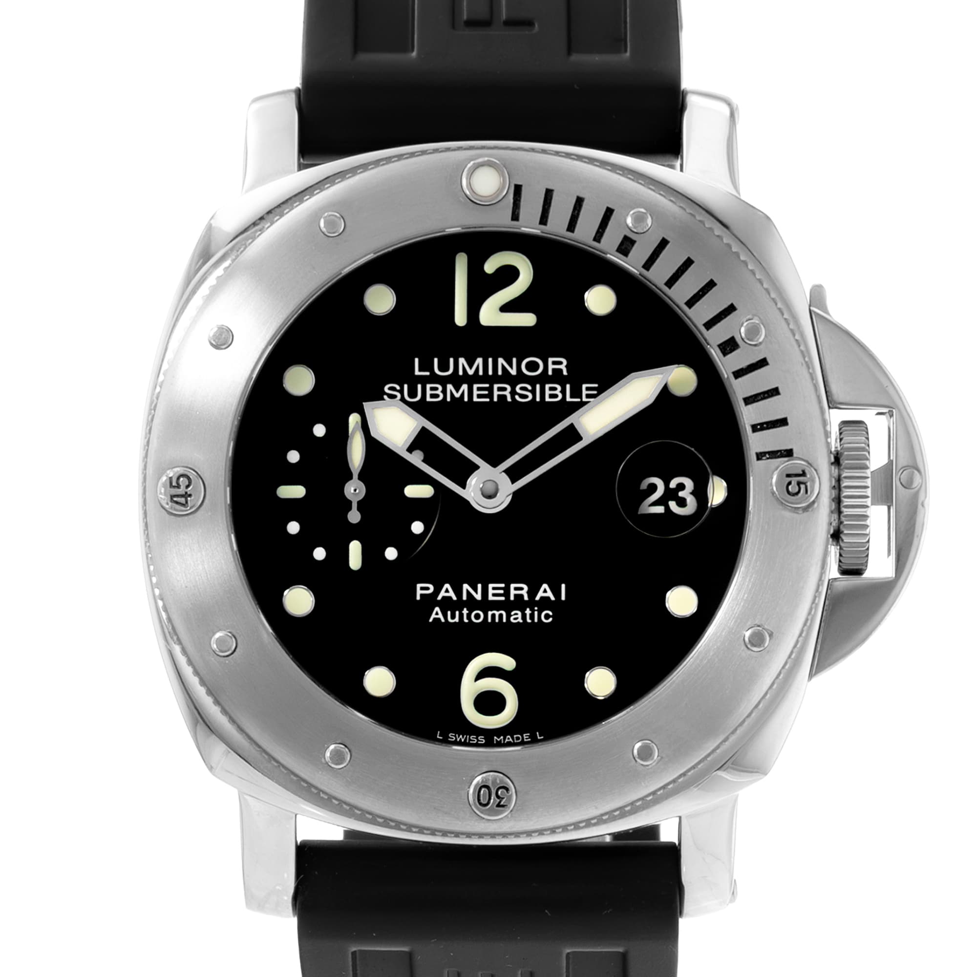 Panerai Luminor Submersible PAM00024 44mm Black Dial Steel Automatic Mens Watch