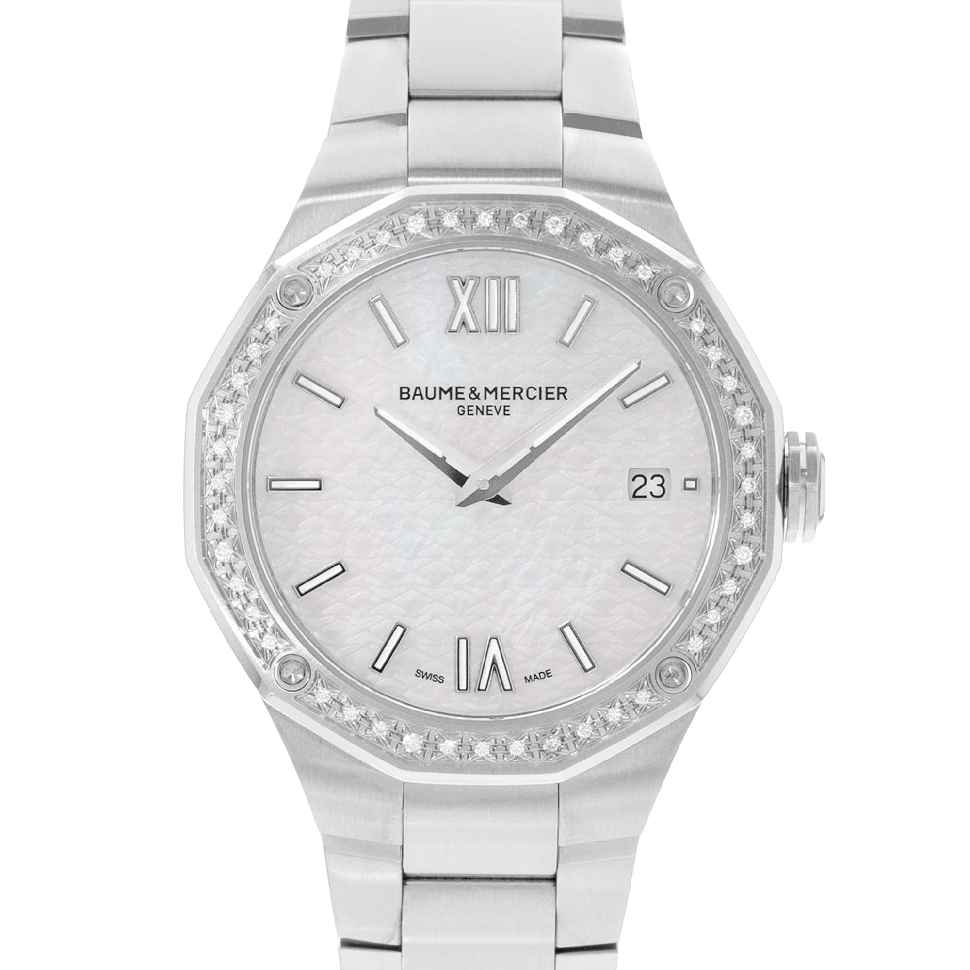 Baume & Mercier Riviera M0A10662 36mm MOP Dial Steel Mens Watch Box Card 2026