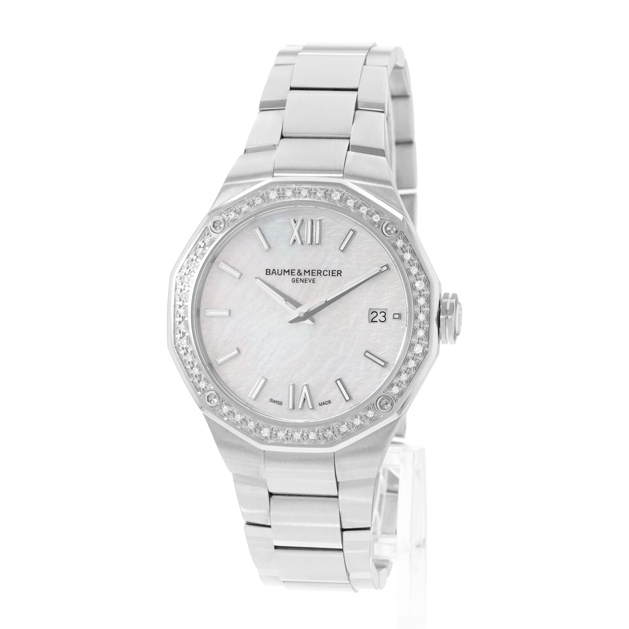 Baume & Mercier Riviera M0A10662 36mm MOP Dial Steel Mens Watch Box Card 2026