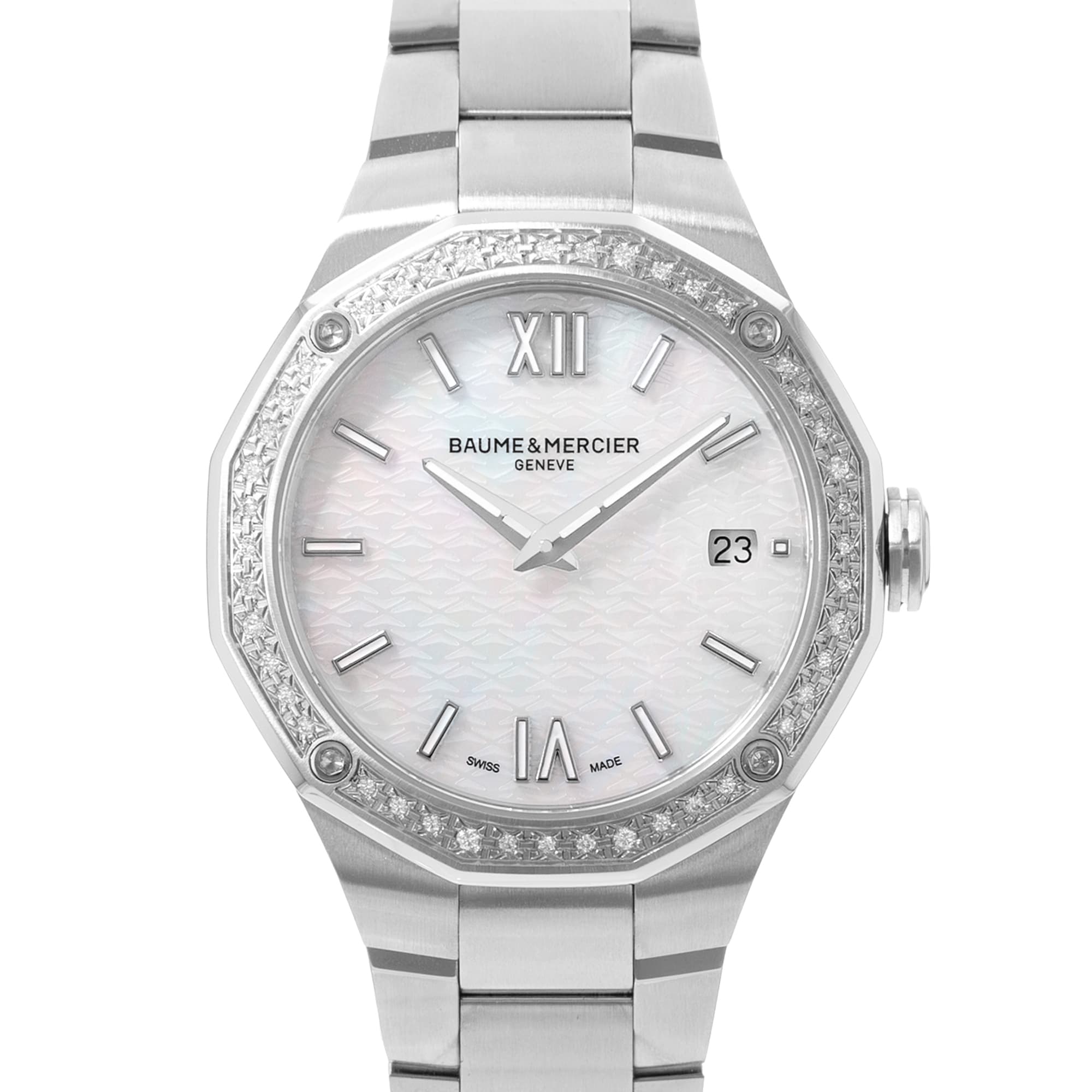 Baume & Mercier Riviera M0A10662 36mm MOP Dial Steel Mens Watch Box Card 2026