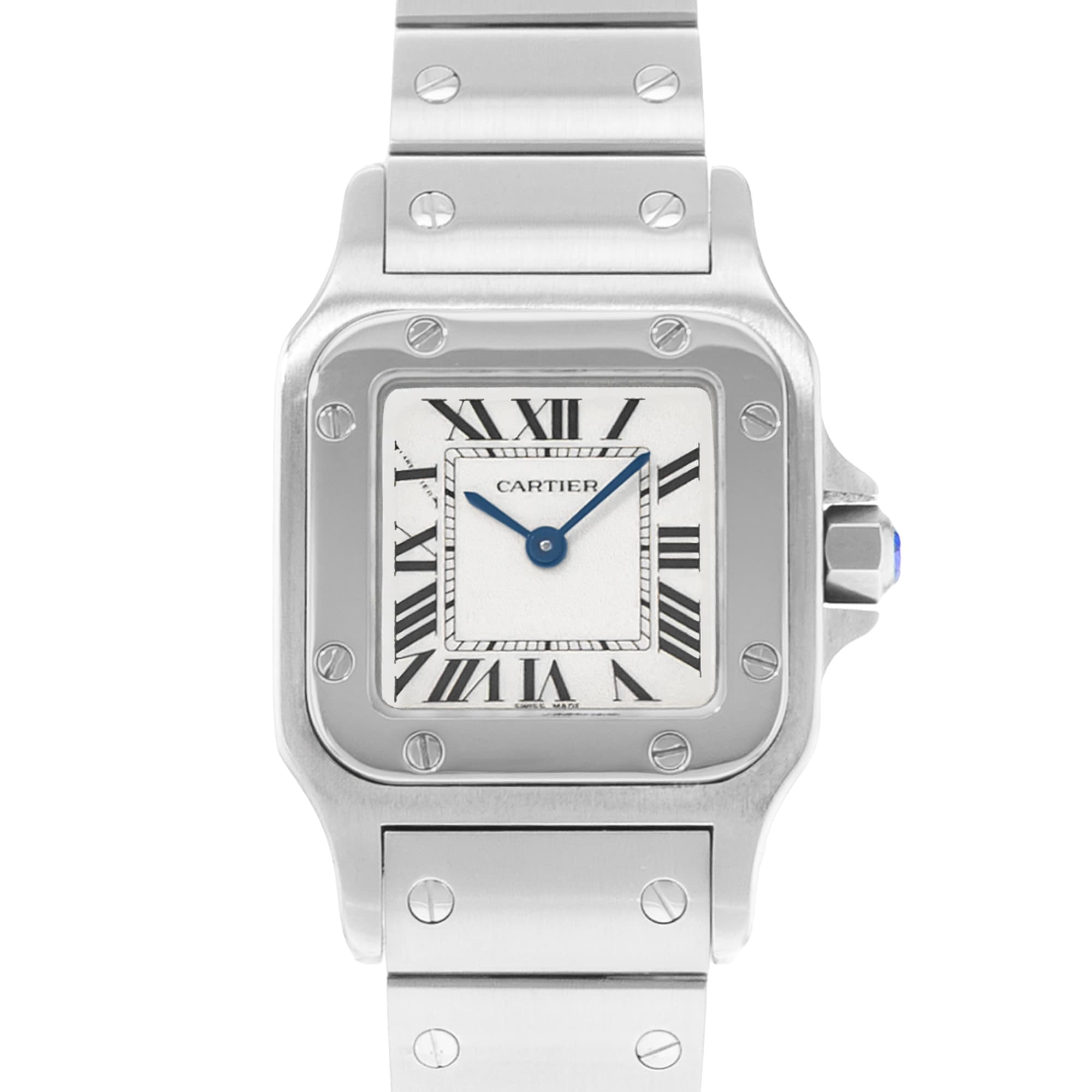 Cartier Santos Galbee W20056D6 1565 24mm Small Silver Dial Steel Ladies Watch