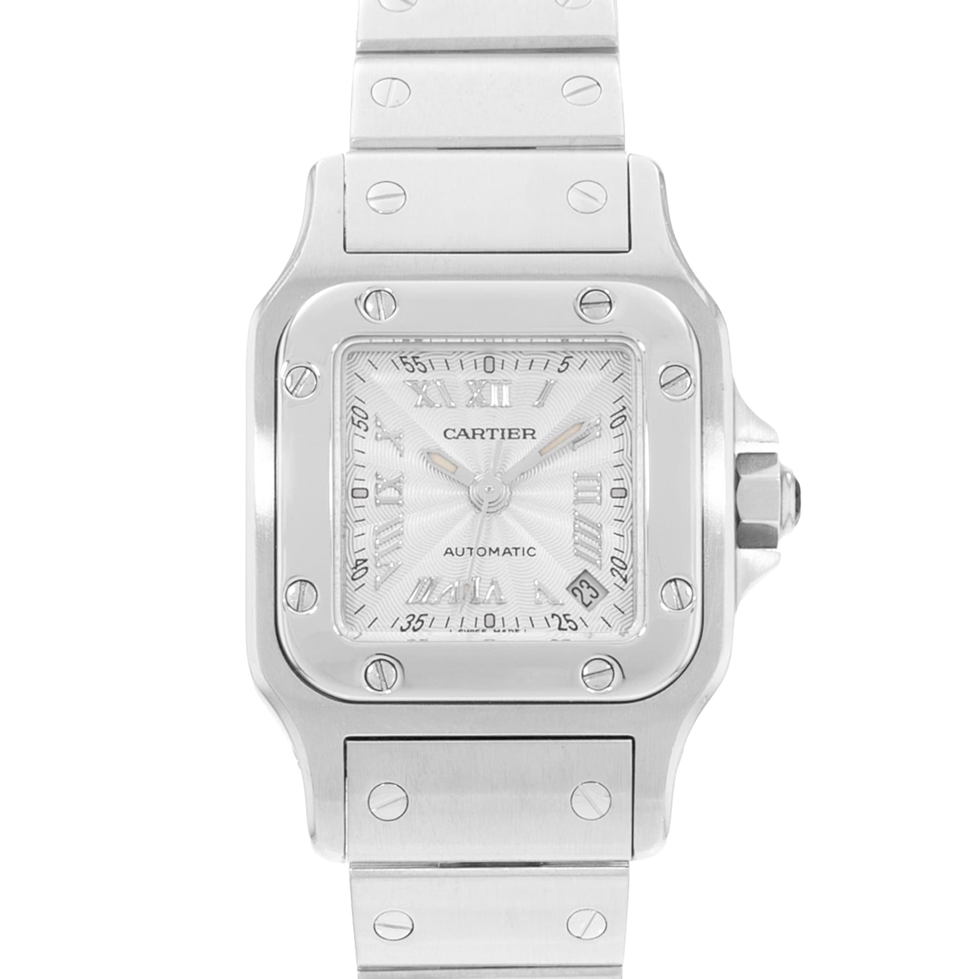 Cartier Santos Galbee W20044D6 2423 24mm Small Silver Steel Ladies Watch Papers