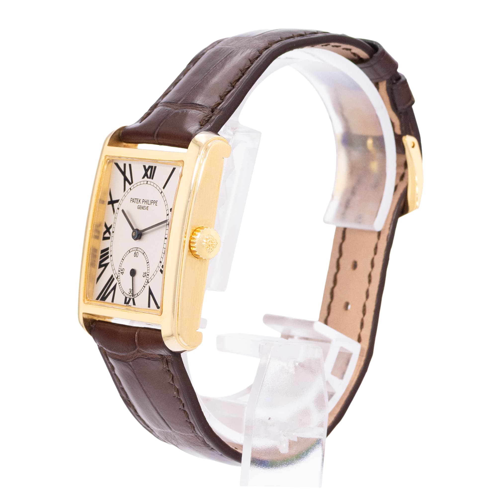 Patek Philippe Gondolo 5014J 27mm Vintage Silver Roman Yellow Gold Mens Watch