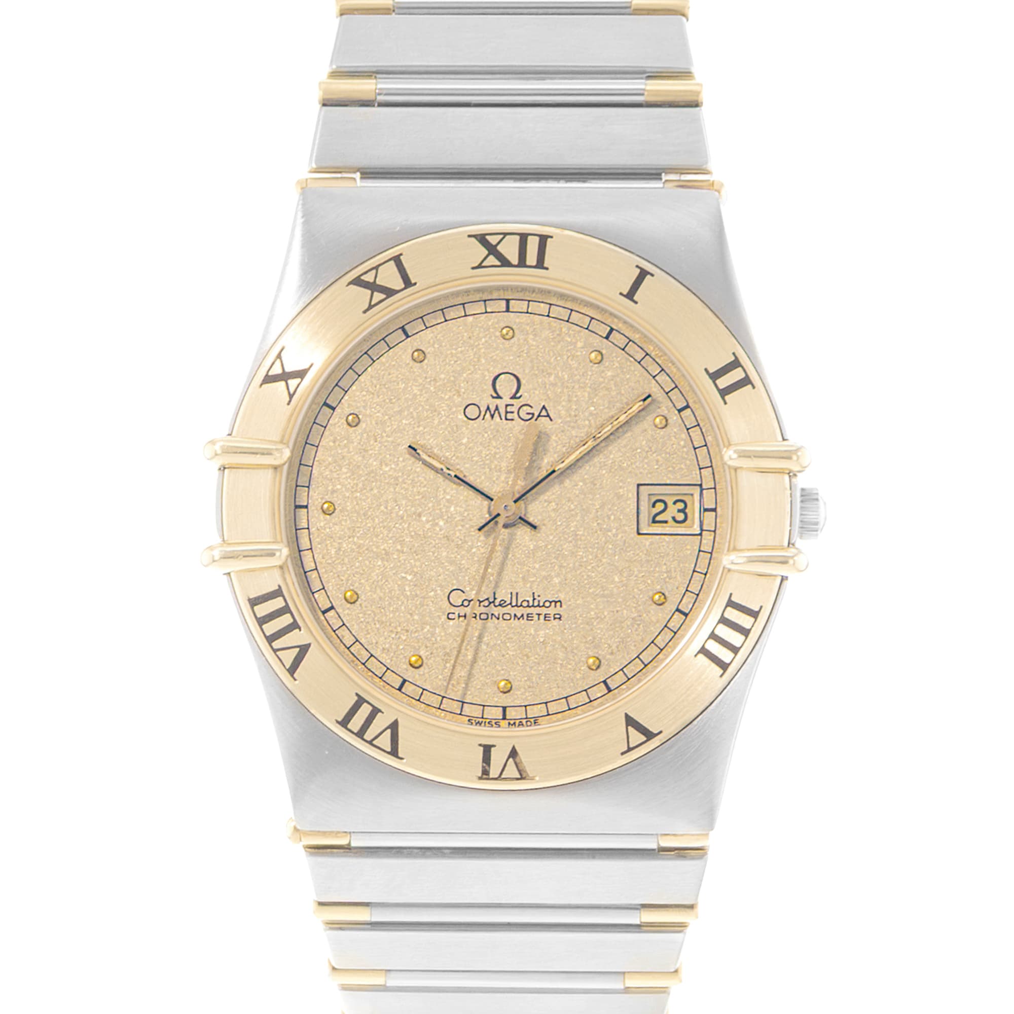 Omega Constellation 396.1080 32mm Vntage Champagne Steel Yellow Gold Mens Watch