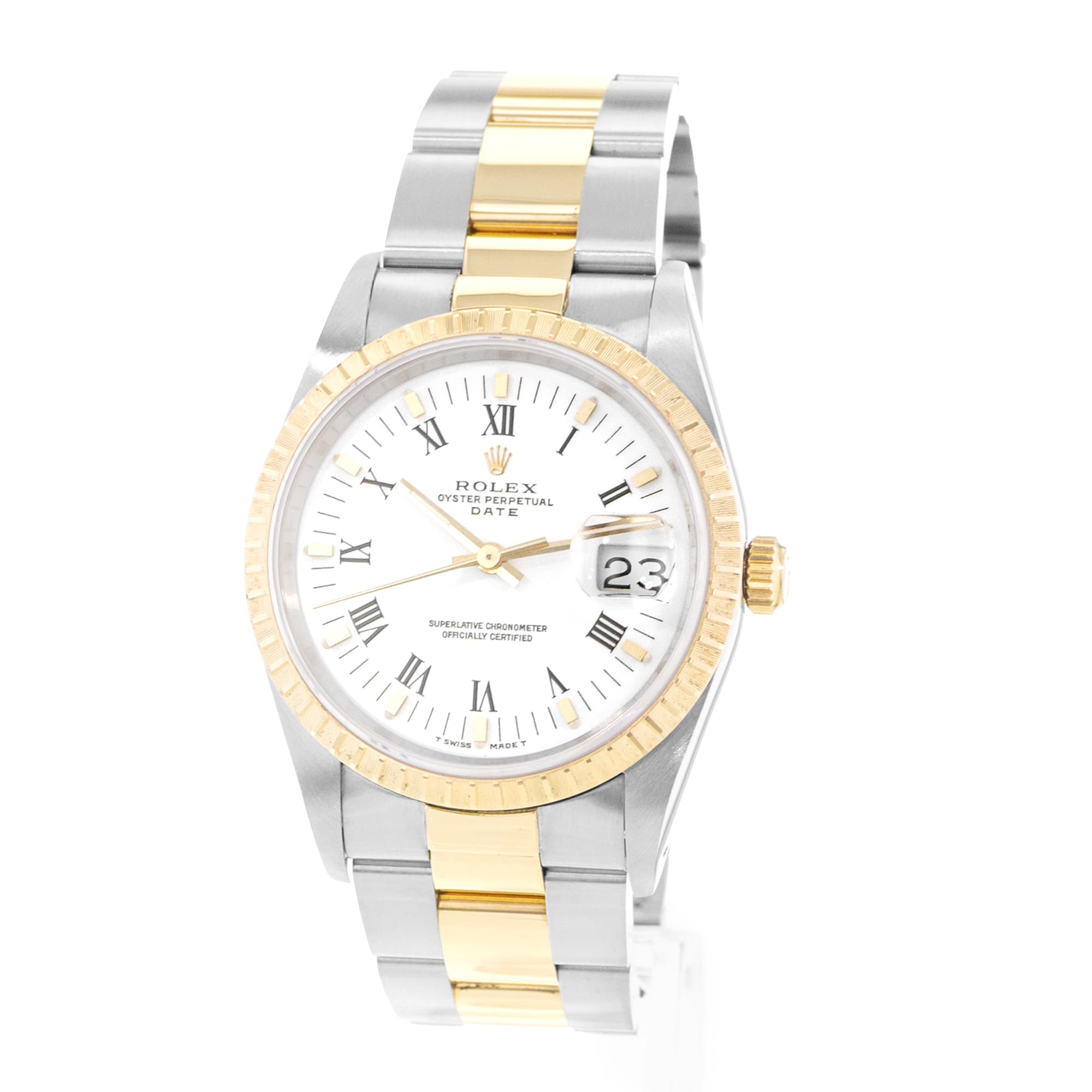 Rolex Oyster Perpetual 34 15223 Steel Yellow Gold Oyster Mens Watch Papers 1994