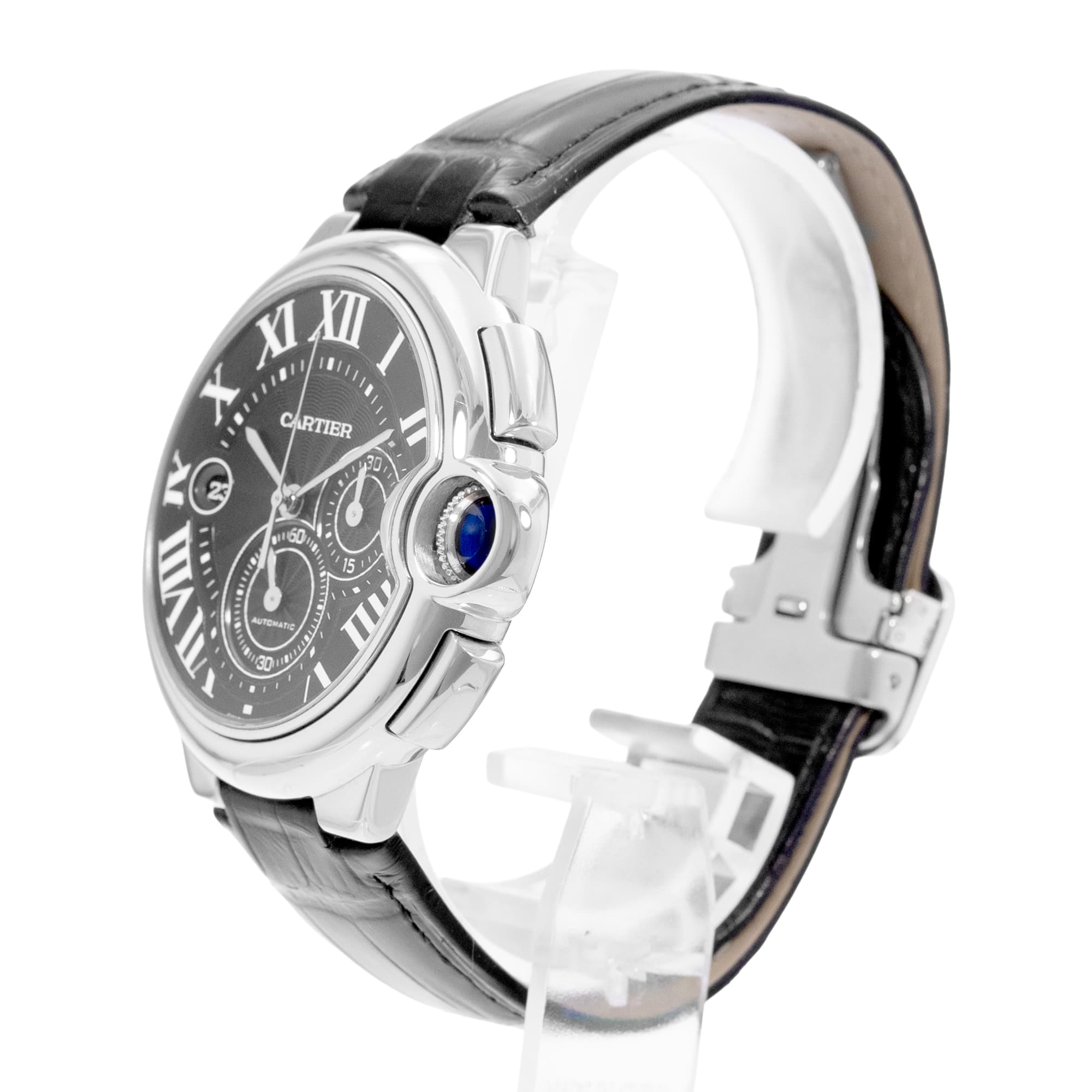 Cartier Ballon Bleu 44mm W6920052 3109 XL Black Dial Steel Automatic Mens Watch