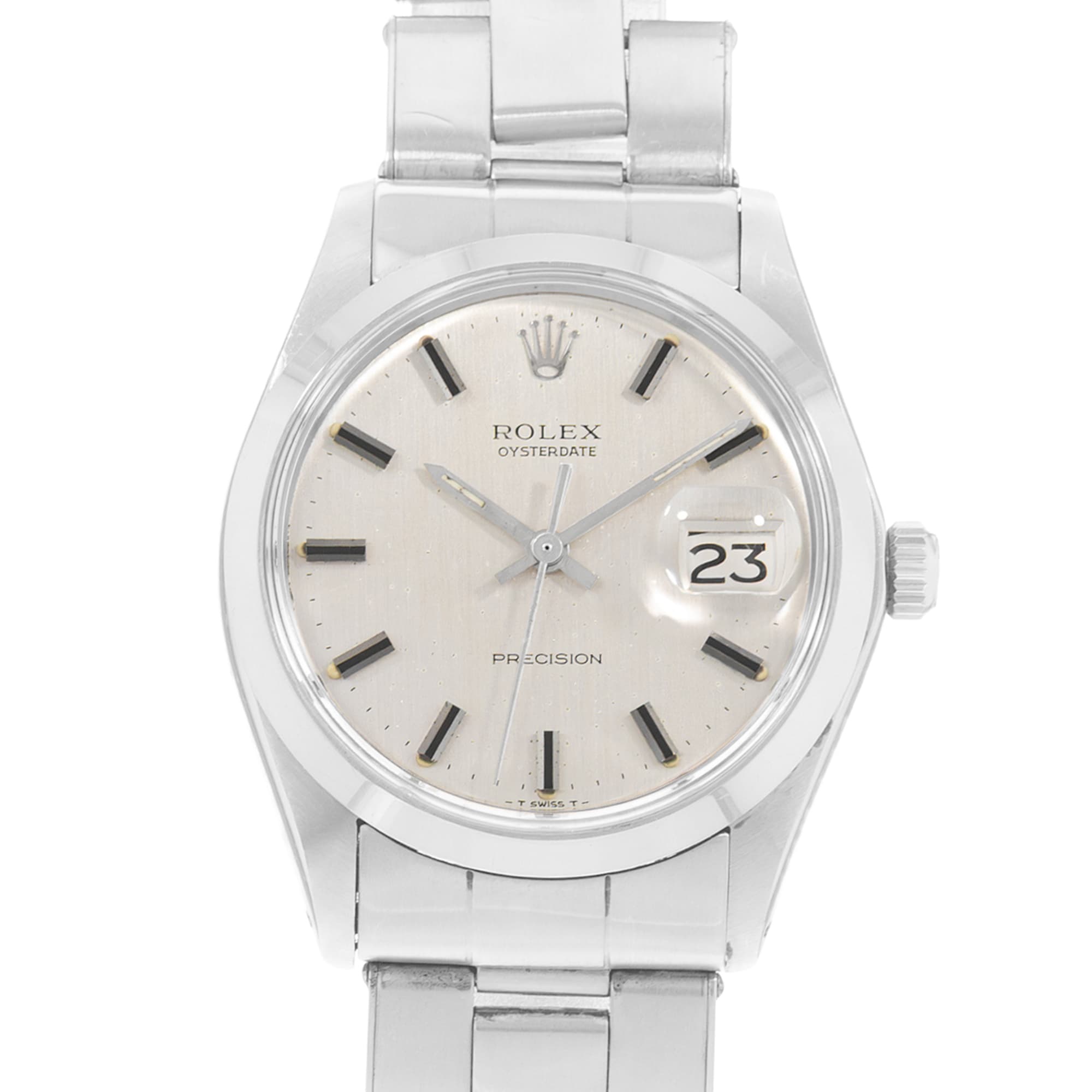 Rolex Oyster Perpetual 34 1500 Vintage Silver Index Steel Automatic Mens Watch