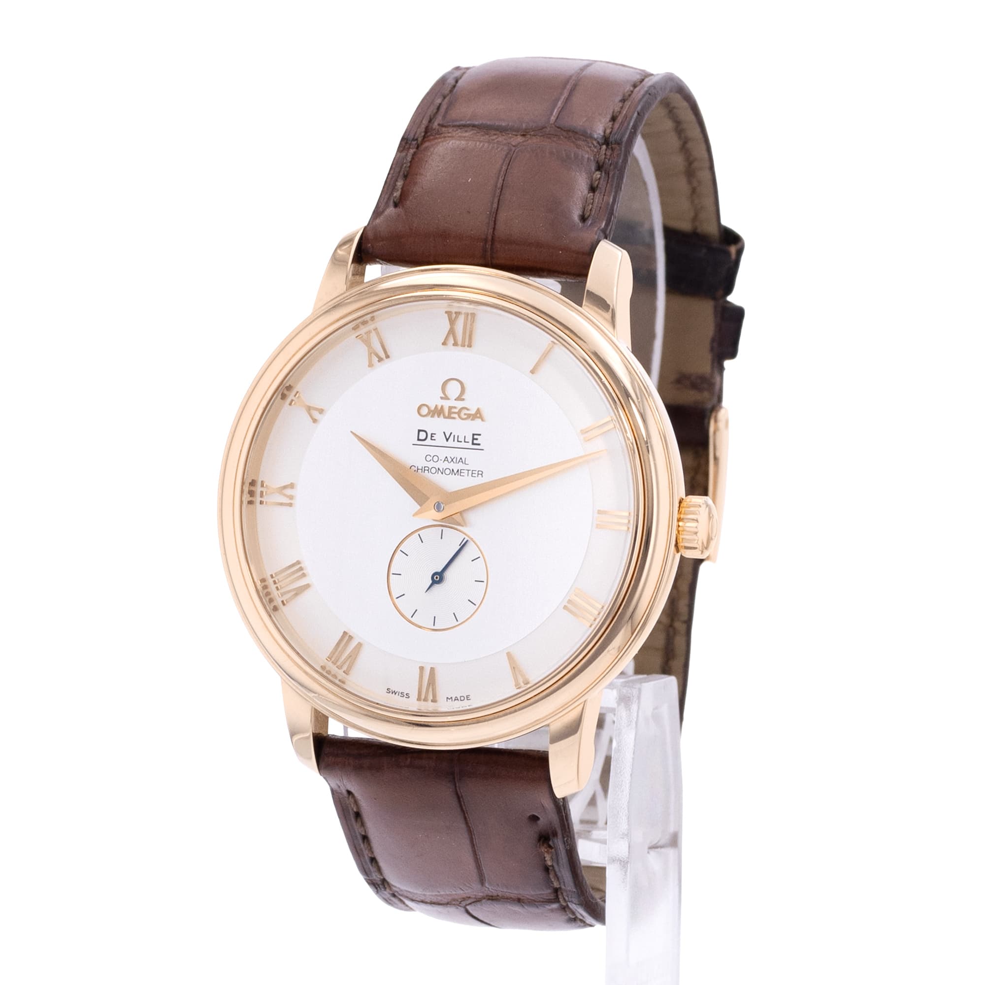 Omega De Ville Prestige 4614.30.02 39mm Silver Gold Mens Watch Card 2013